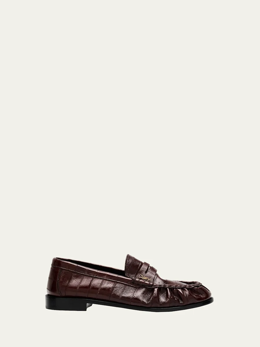 Men's Eel Leather Cassandre Penny Loafers - 1