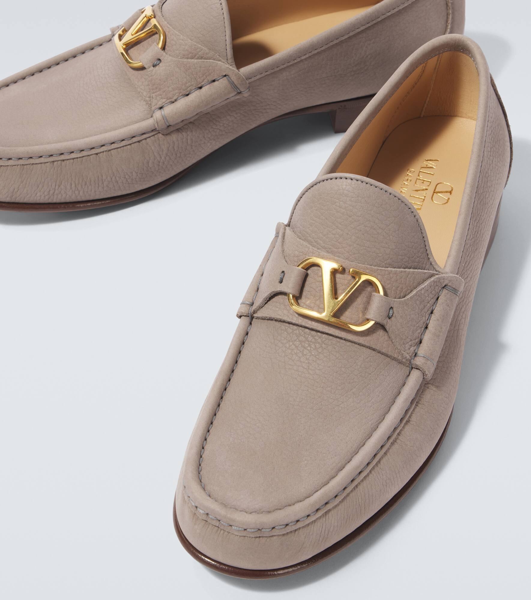VLogo leather loafers - 3