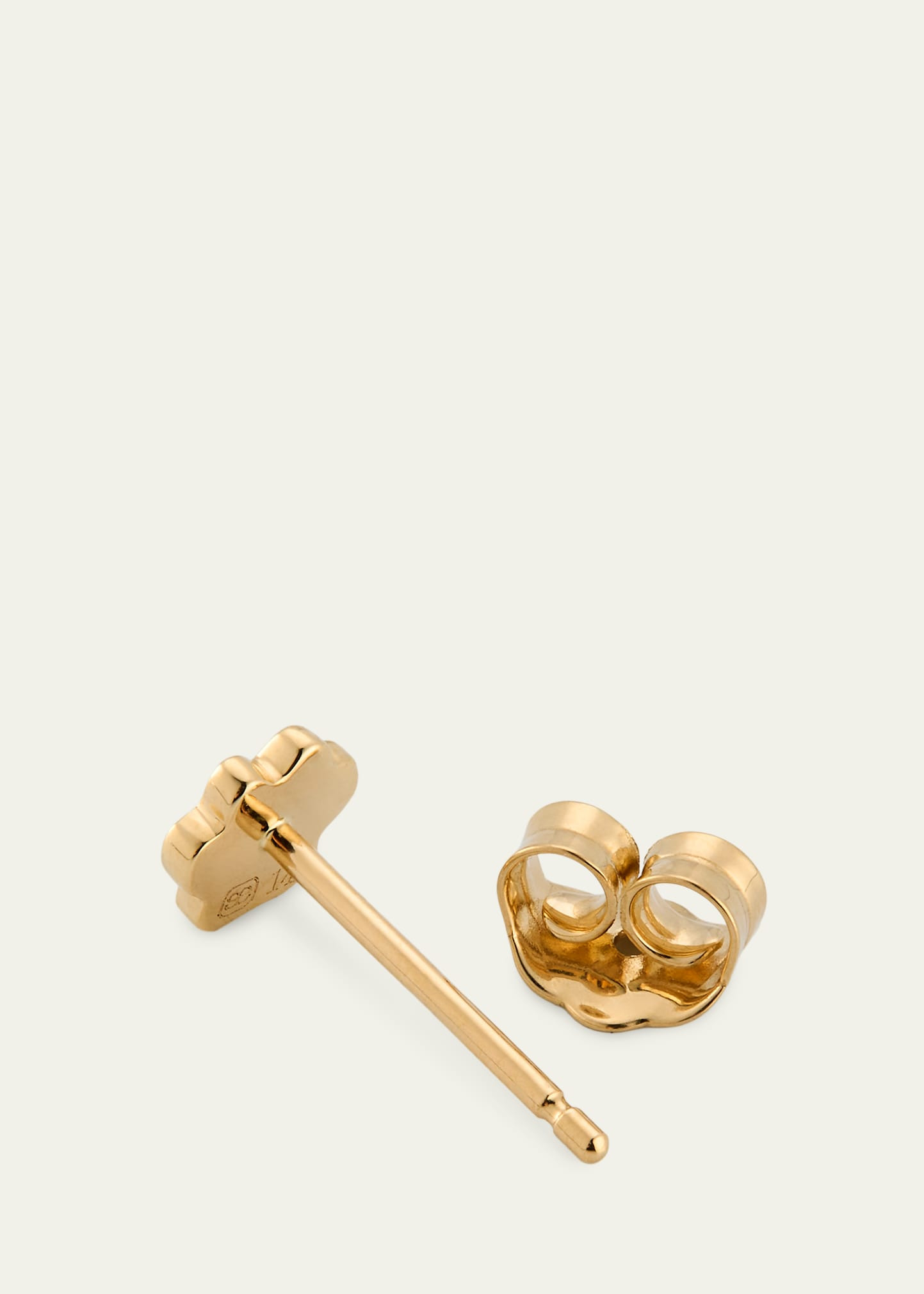 14K Gold & Diamond Mini Paw Stud Earring, Single - 4