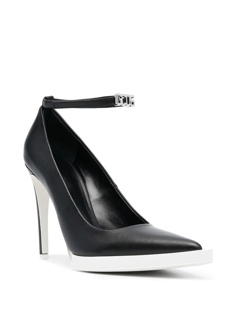 GCDS 110mm pointed leather pumps outlook