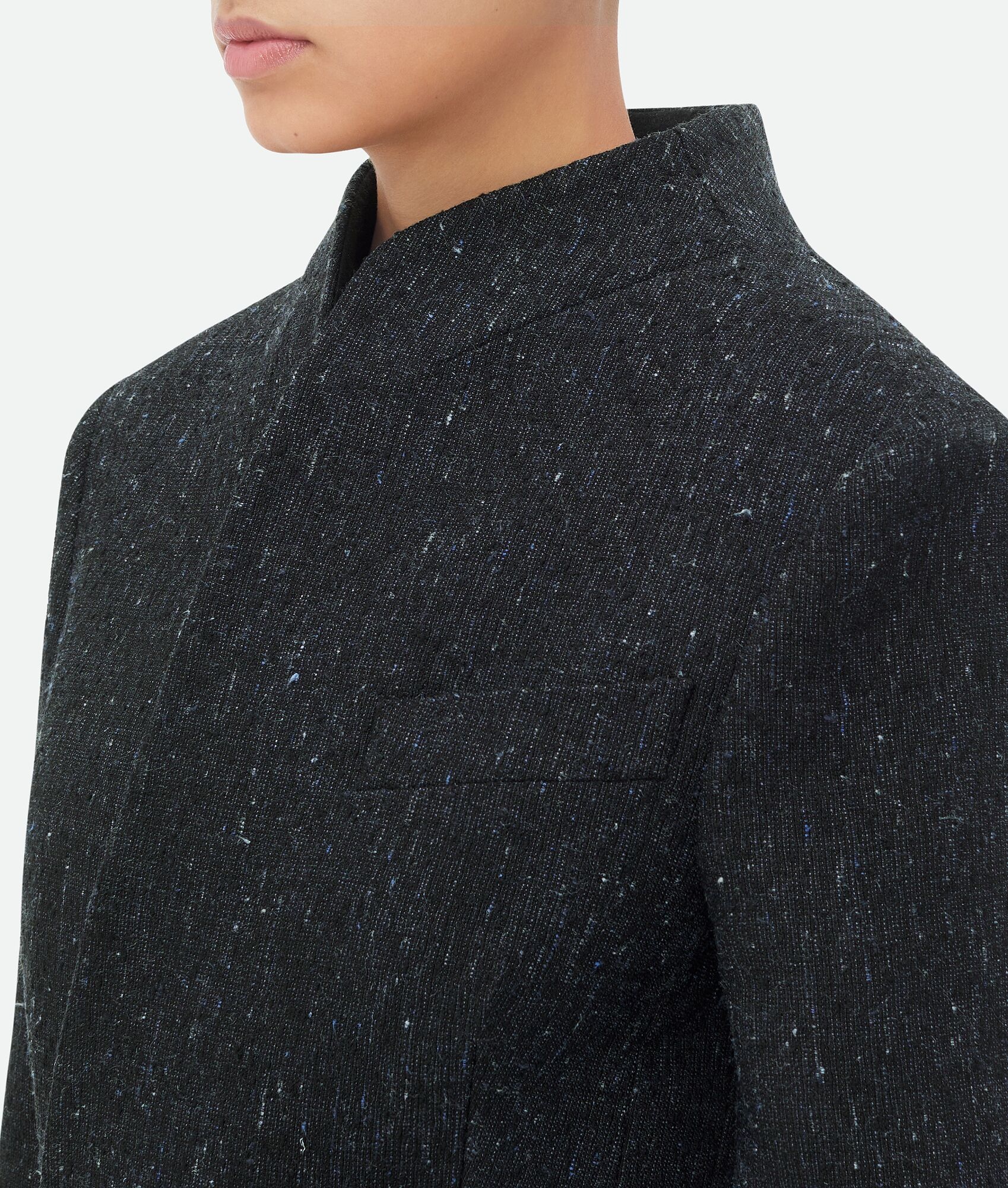 Sculptural Fit Knotted Wool Funnel Neck Coat - 4