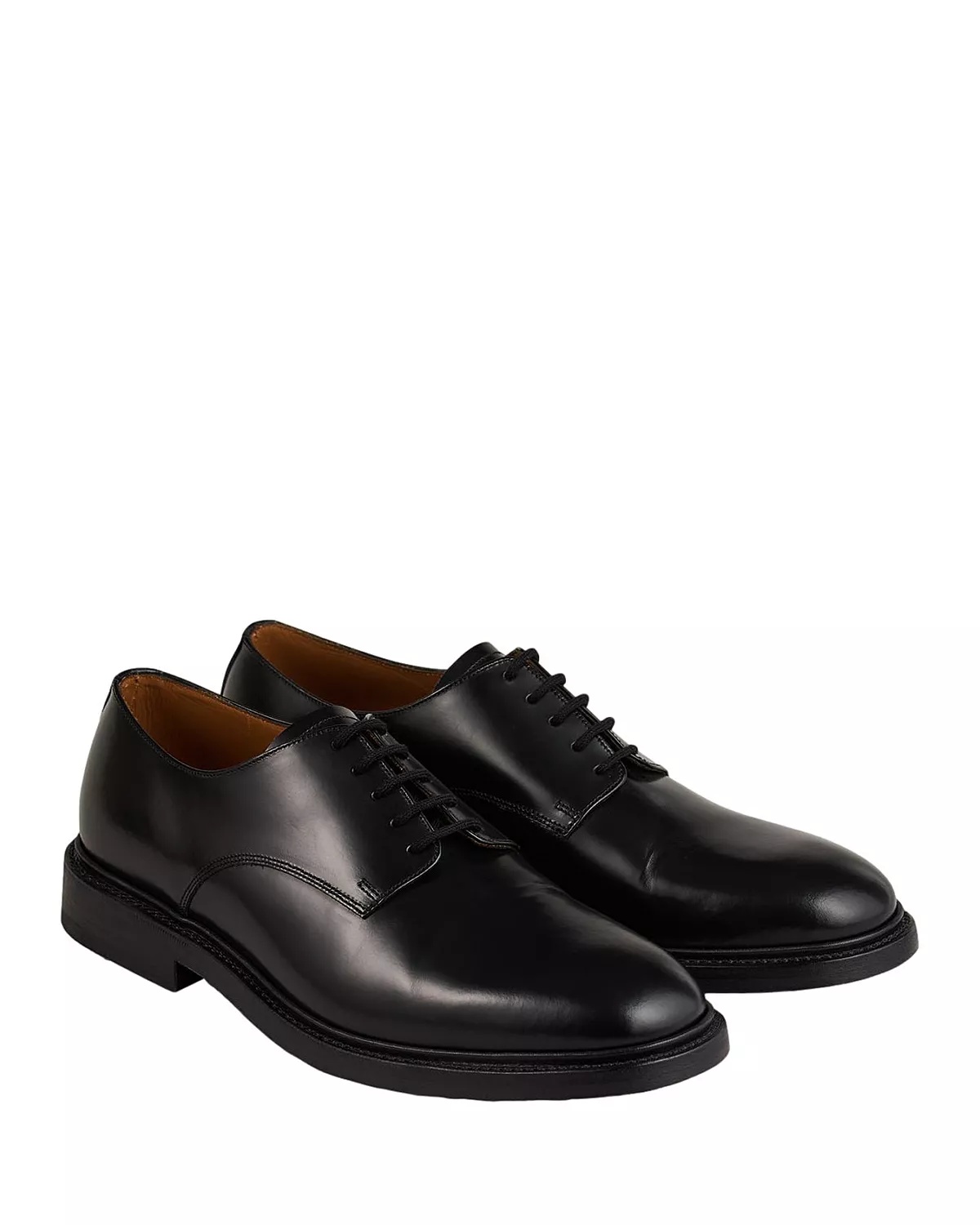 Men's Glazed Leather Derby Shoes - 2