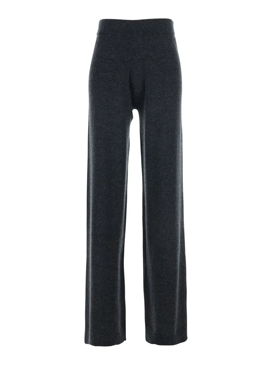 Allude Grey High Waisted Trousers In Cashmere And Wool Blend Woman - 1
