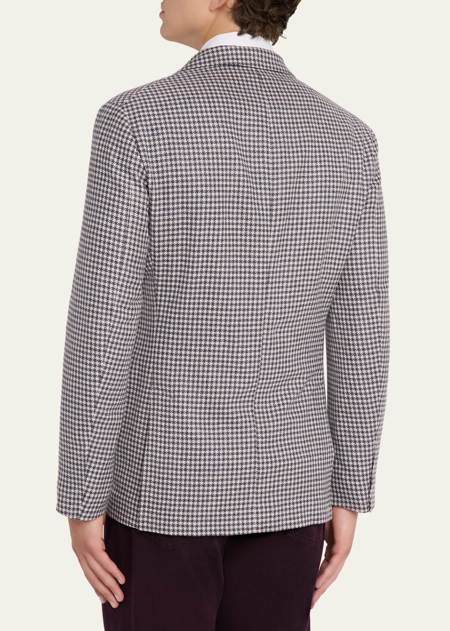 Men's Wool, Cashmere and Silk Houndstooth Sport Coat - 3