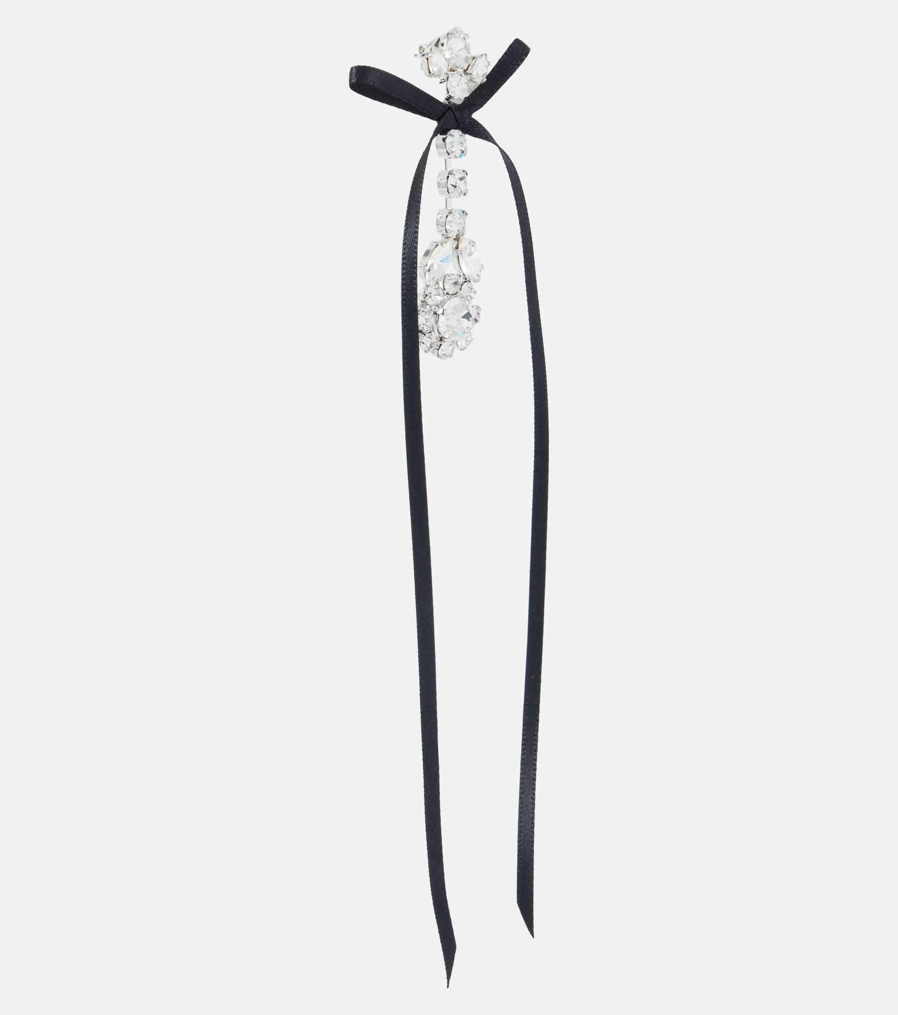 Bow-detail embellished drop earrings - 2