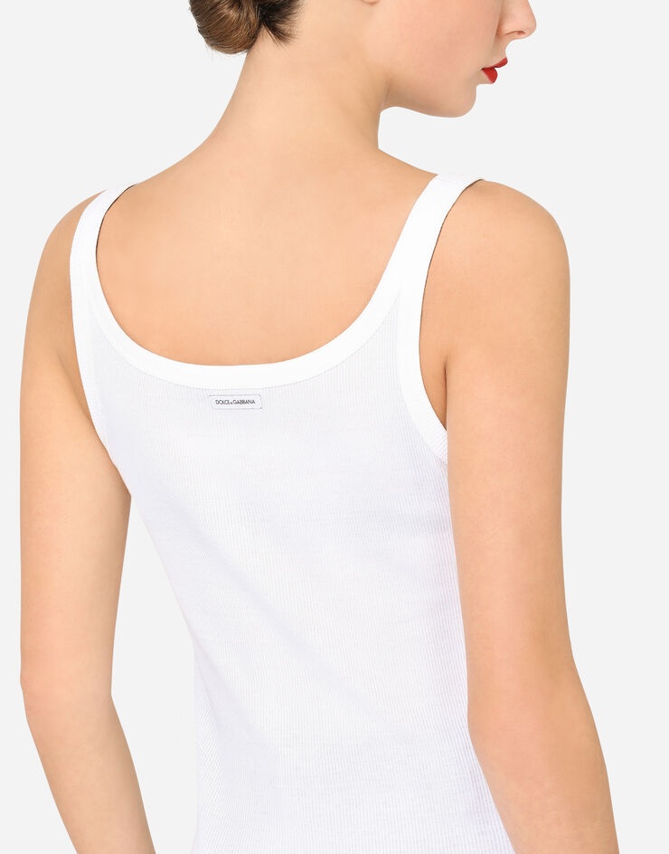 Fine-rib jersey tank top with DG logo - 5