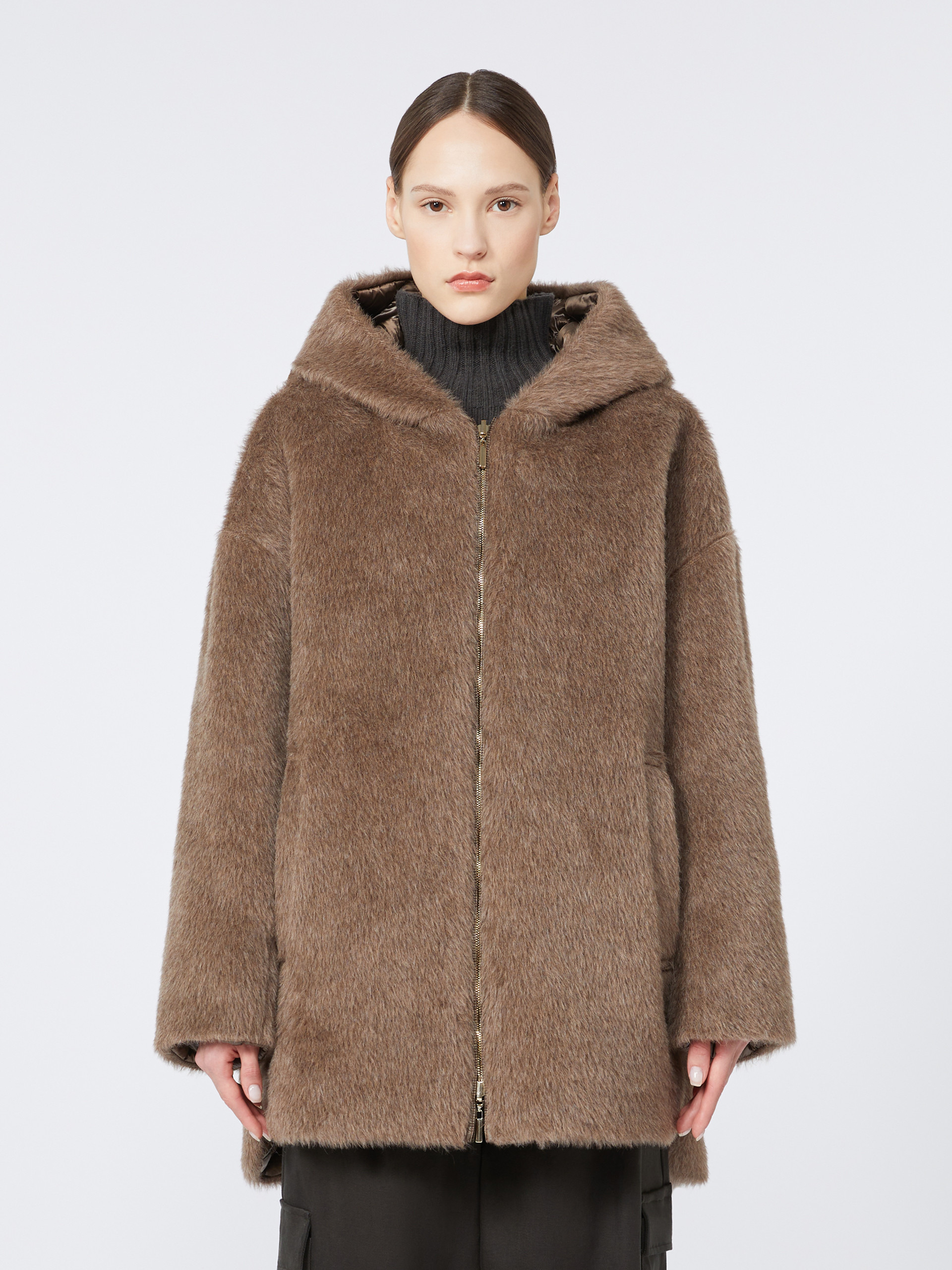 SPACEFE Reversible padded mini jacket in faux fur and water-repellent fabric - 3