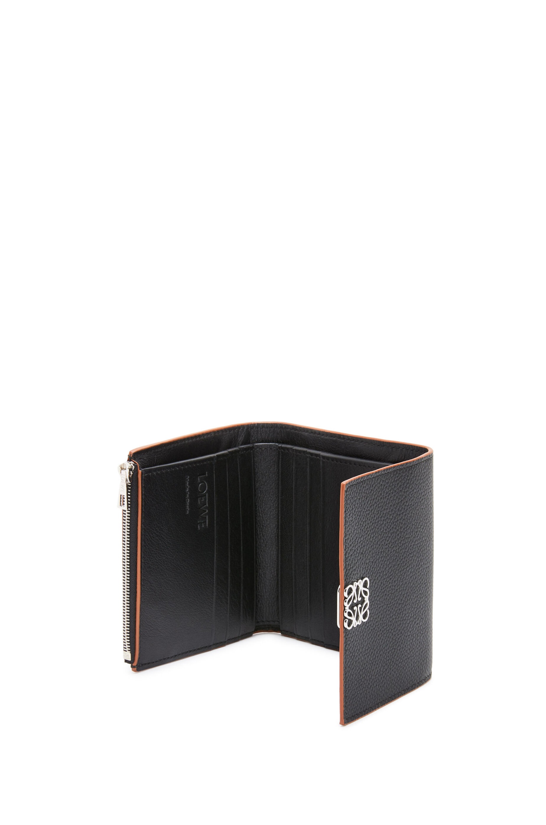 Anagram square 8 cc wallet in pebble grain calfskin - 2