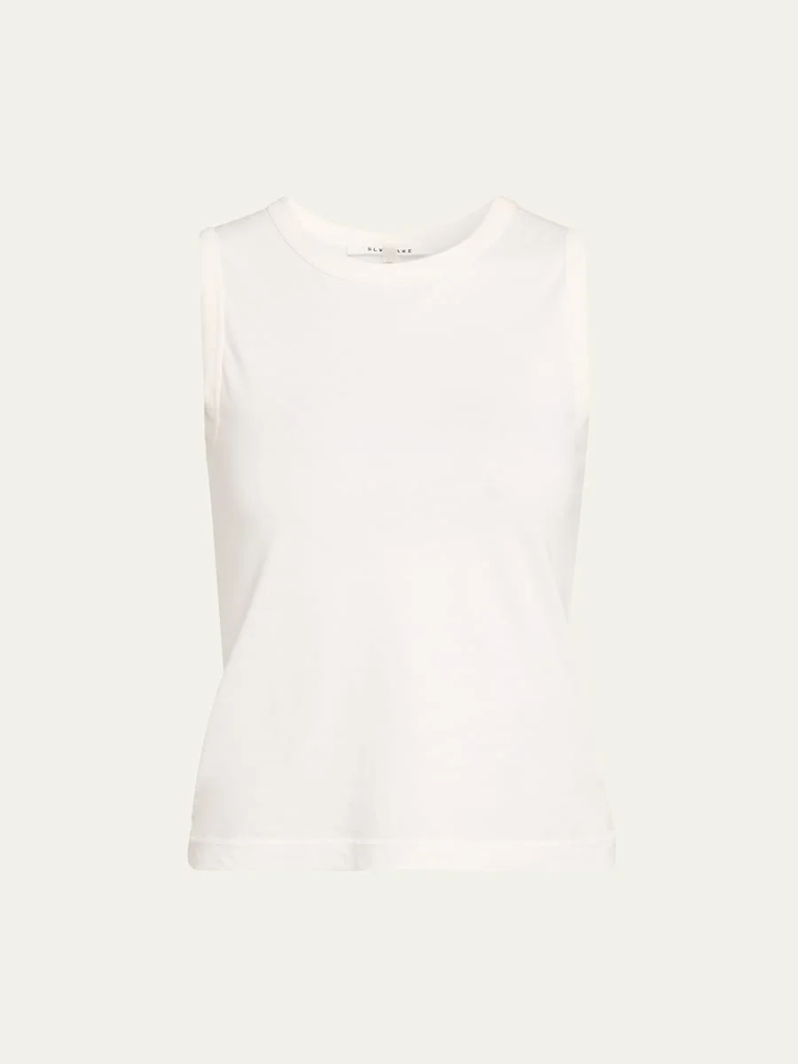 Crewneck Cotton Tank Top - 1