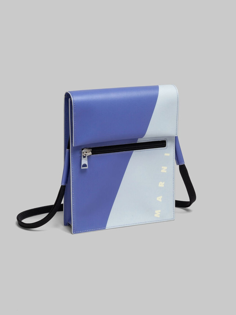 PURPLE AND BLUE TRIBECA POUCH WITH SHOELACE STRAP 5