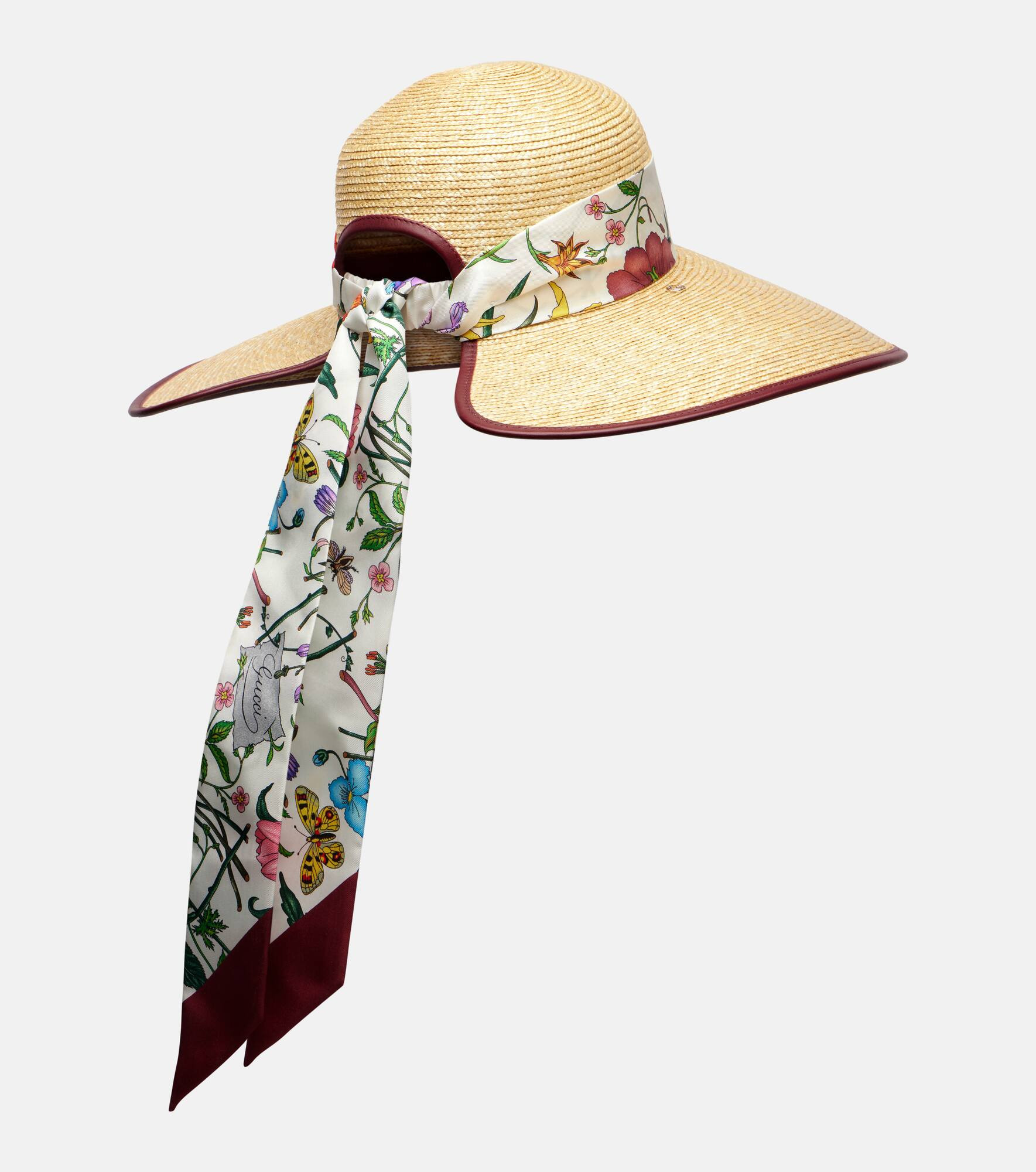Floral scarf-detail sun hat - 4