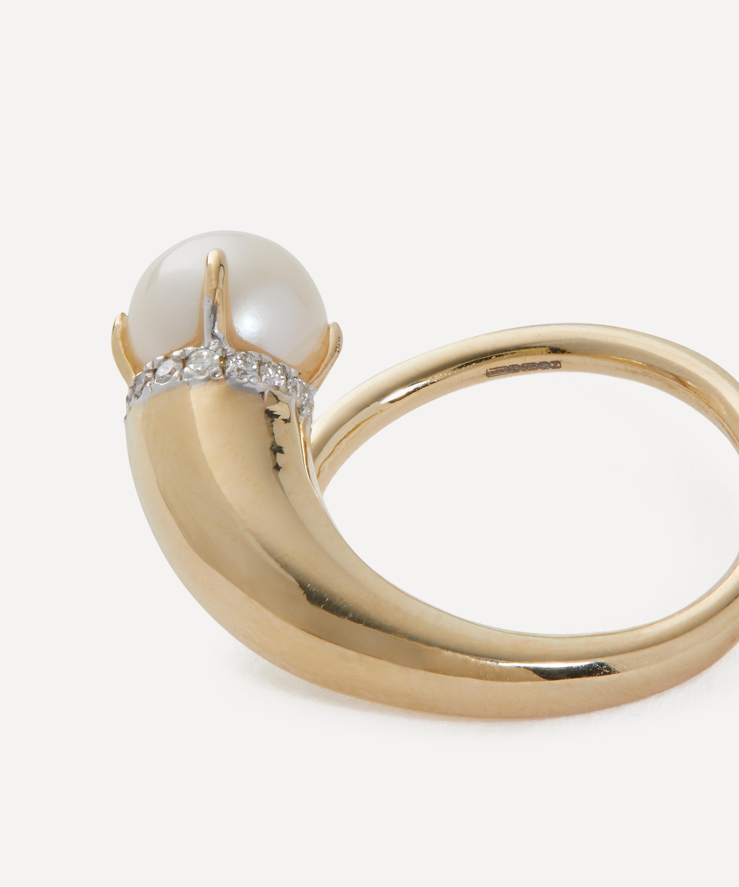 14ct Gold Pearl Cornucopia Ring - 2