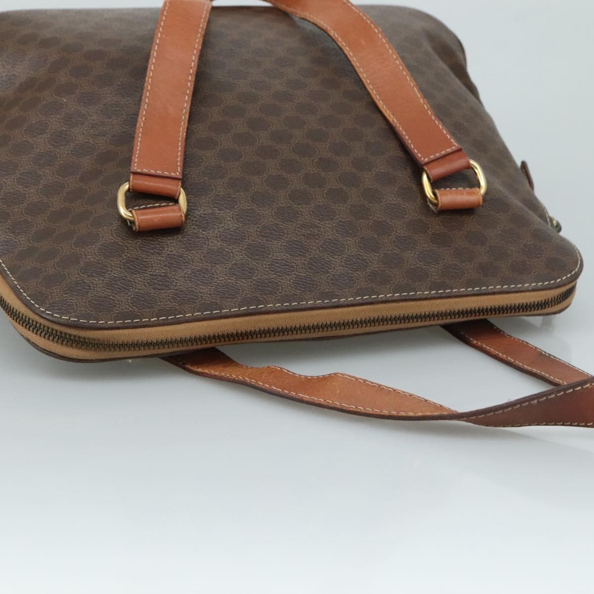 CELINE Macadam Canvas Hand Bag Pvc Leather Brown - 6