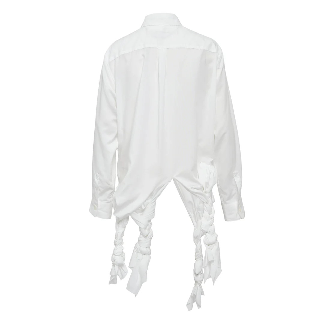 Polyester Braided Hem Blouse - 2