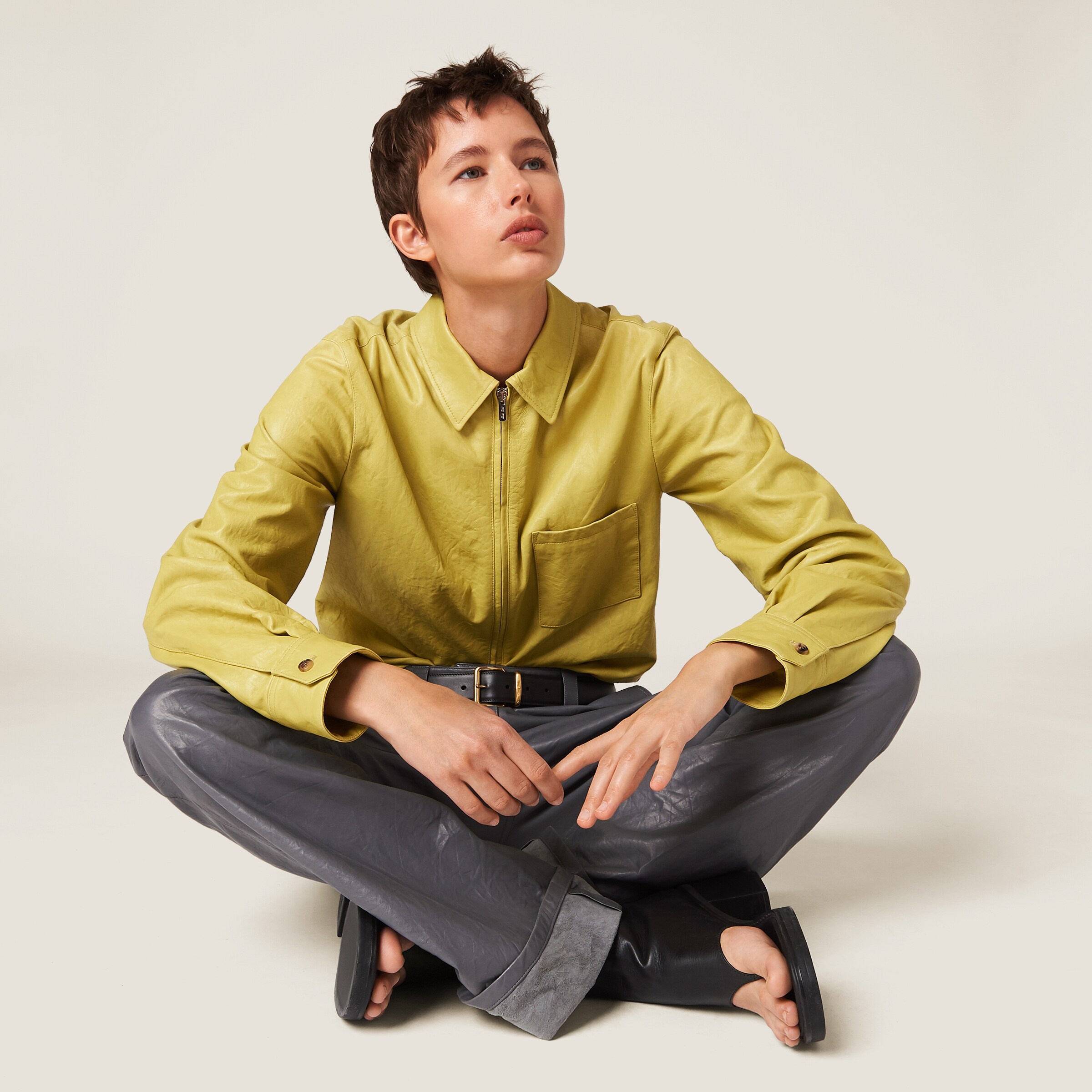 Wrinkled nappa leather pants - 4