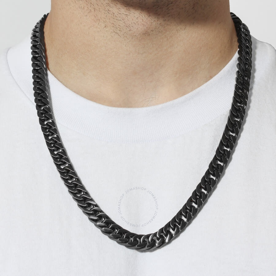Robert Alton - Robert Alton Black Matte IP Stainless Steel Curb Link Fashion Chain - 5