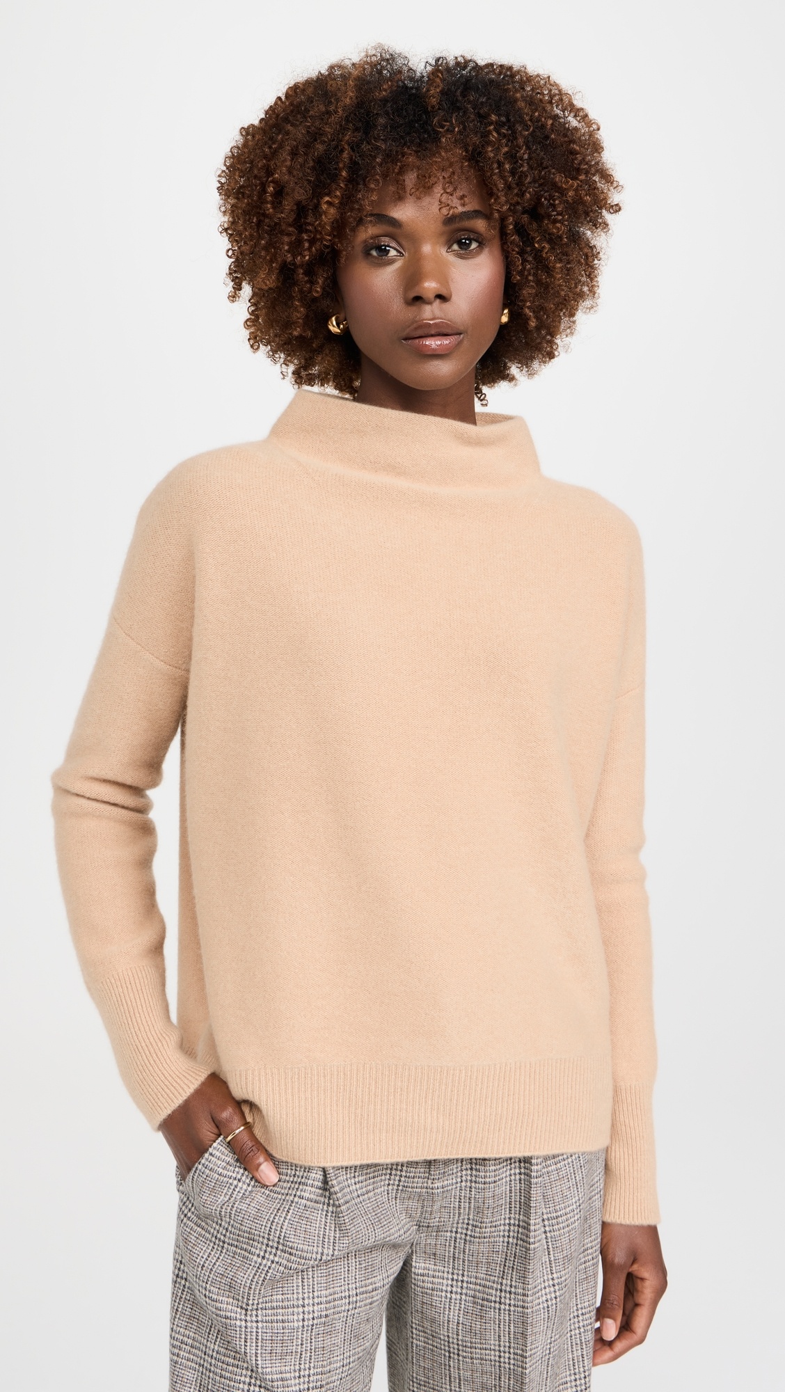 Vince funnel neck cashmere pullover shop