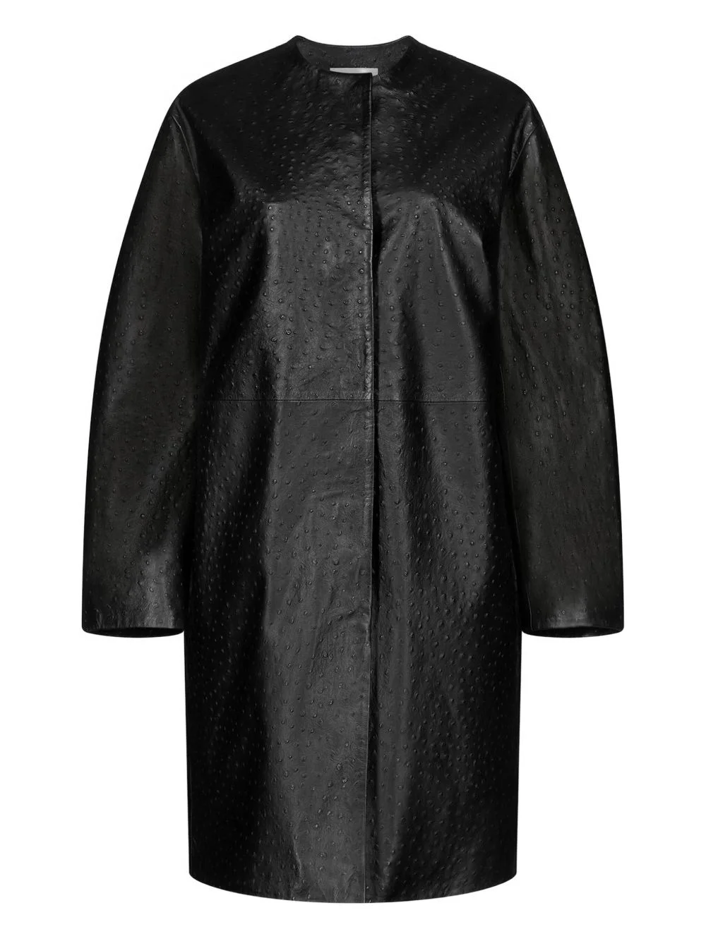Yari single-breasted collarless coat - 1