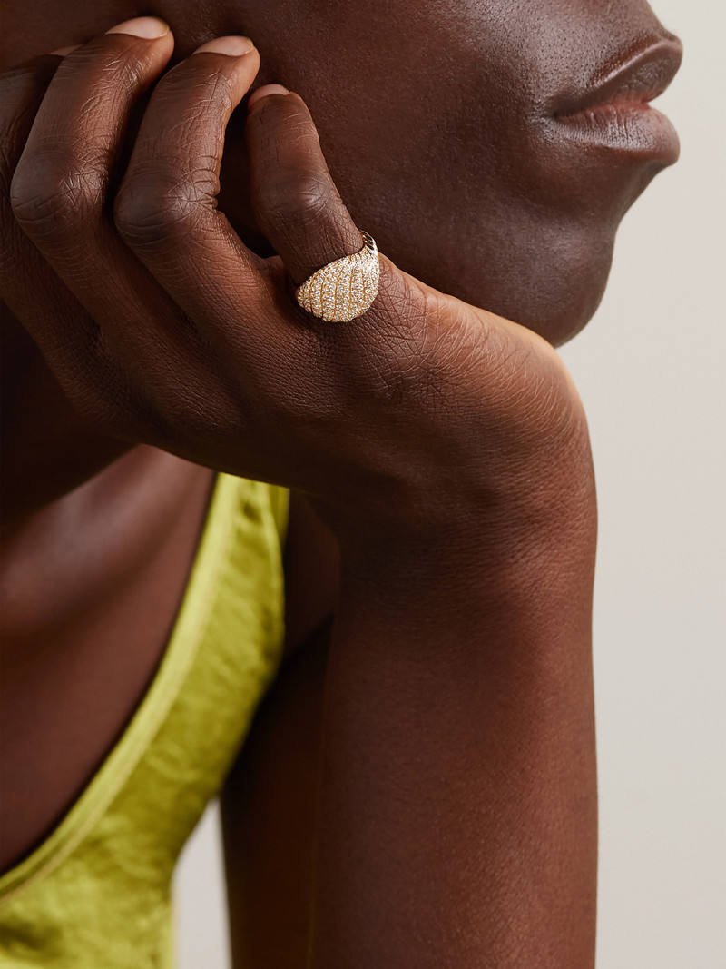 DAVID YURMAN Sculpted Cable 18-karat Gold Diamond Pinky Ring outlook