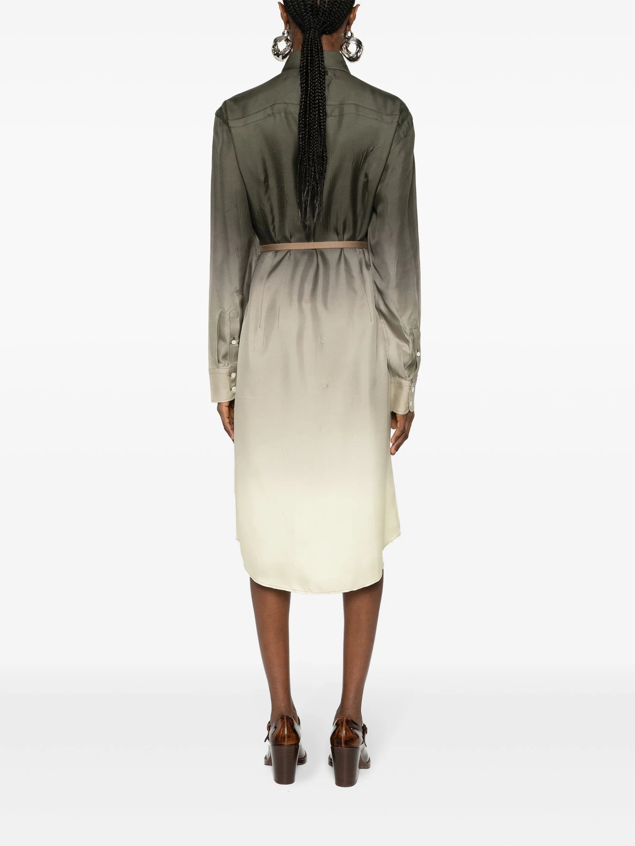 Gradient Silk Shirtdress - 4