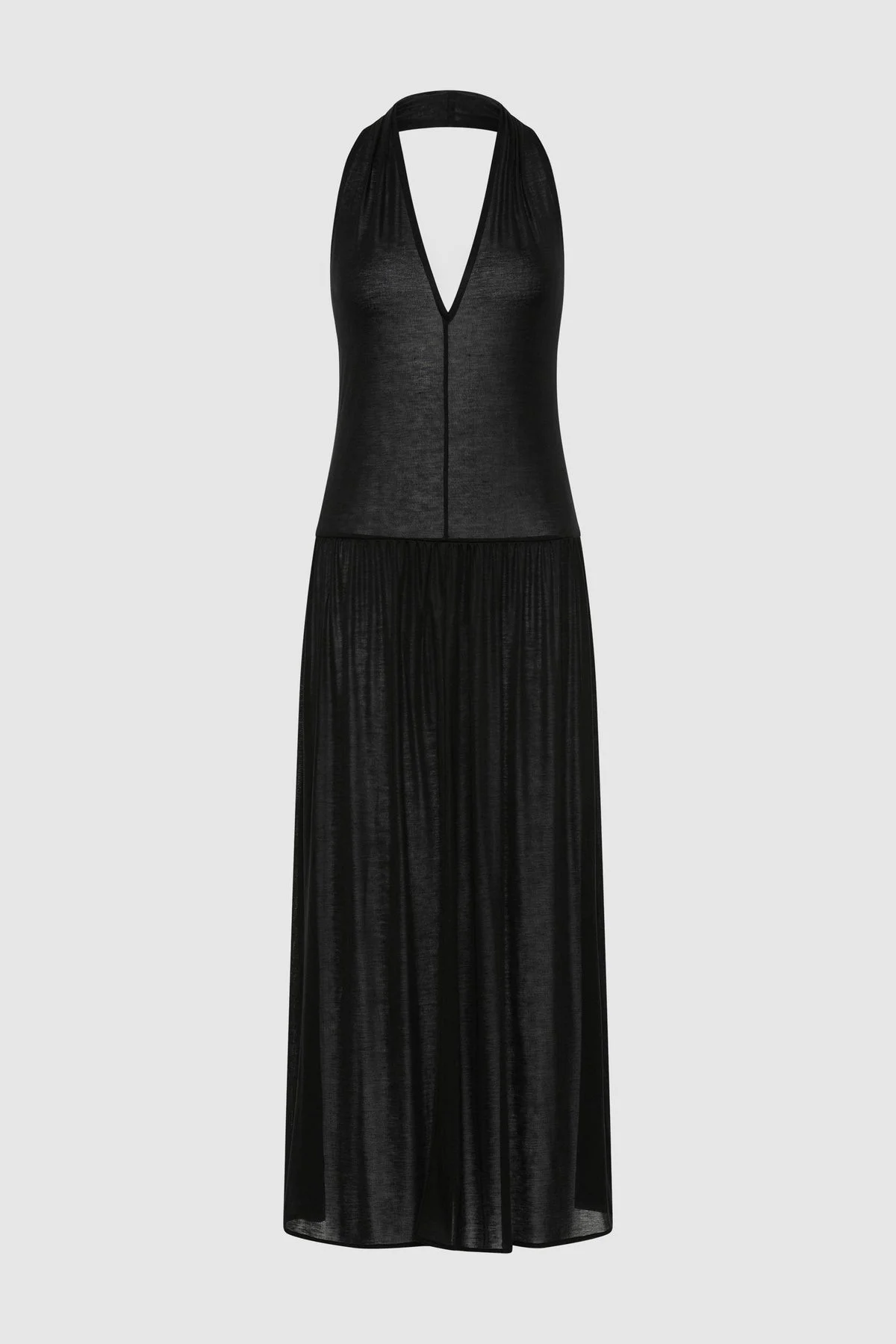 Fluid Jersey Halter Dress - Black - 1