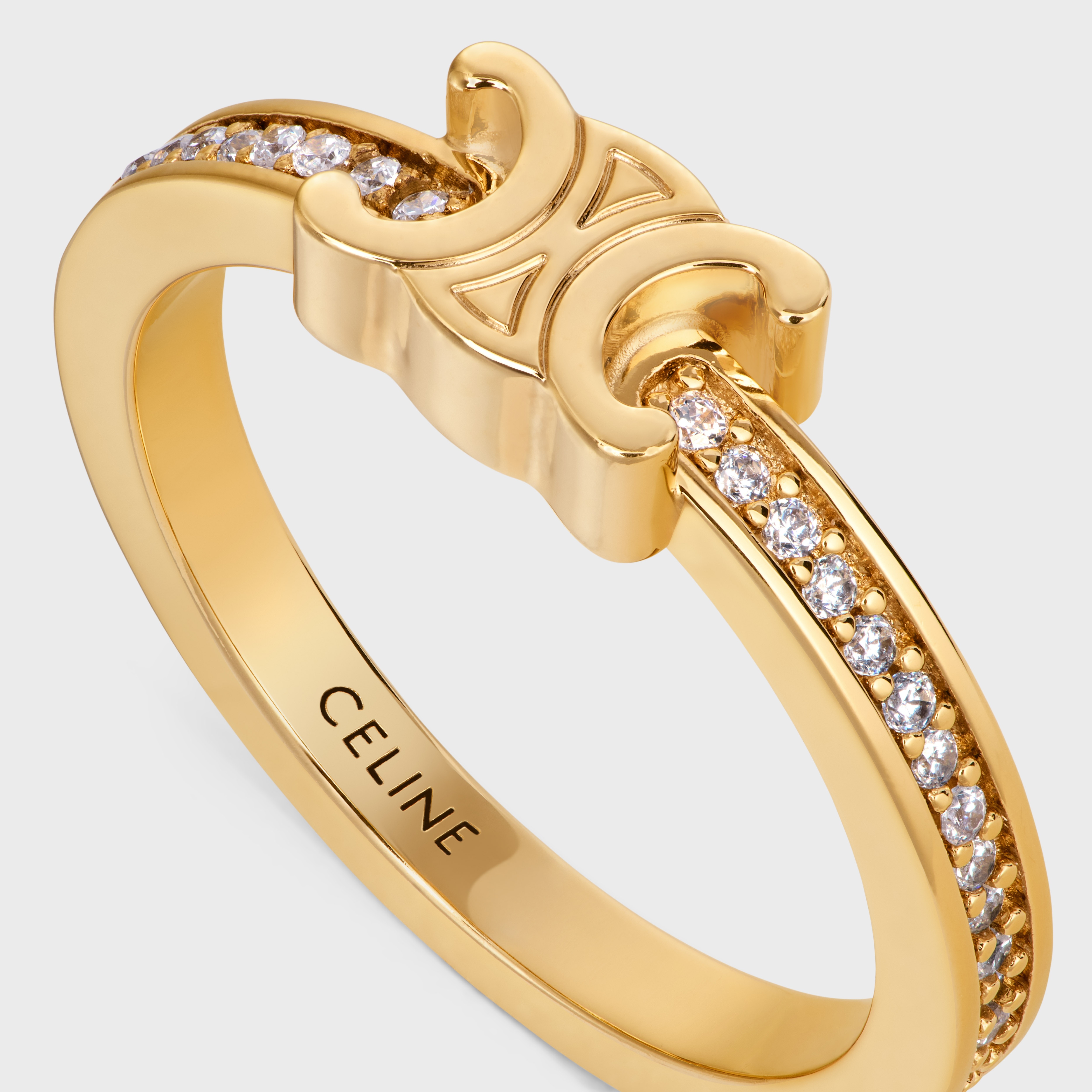 Triomphe Sparkle Ring in Strass and Brass with Gold Finish - 4