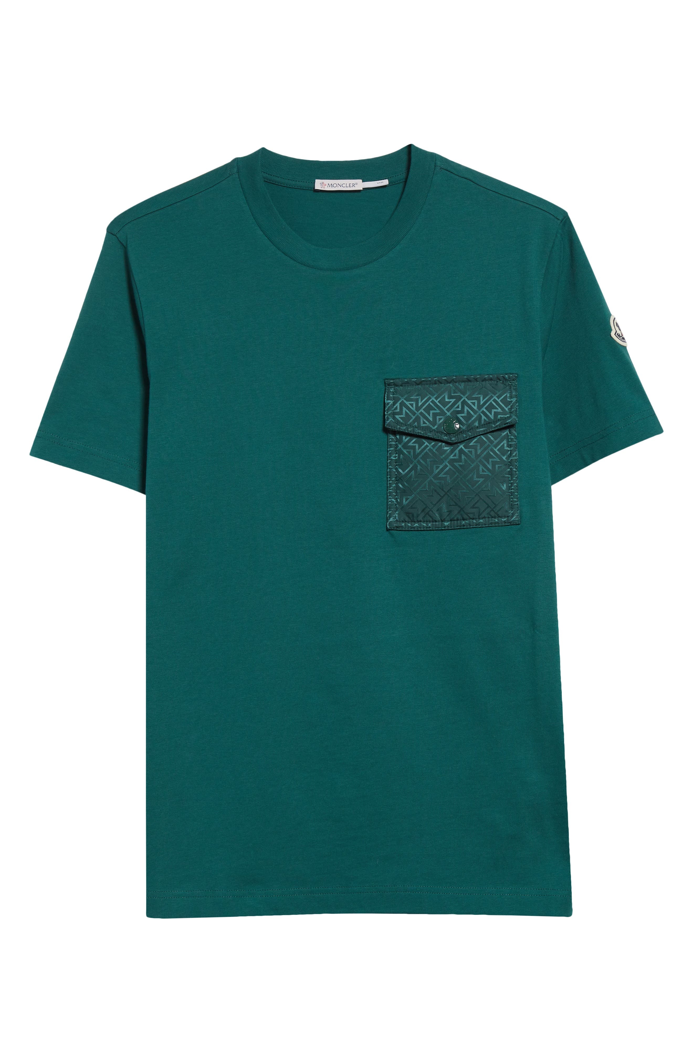 Moncler Logo Patch Cotton Pocket T-Shirt in Botanical Garden at Nordstrom - 5