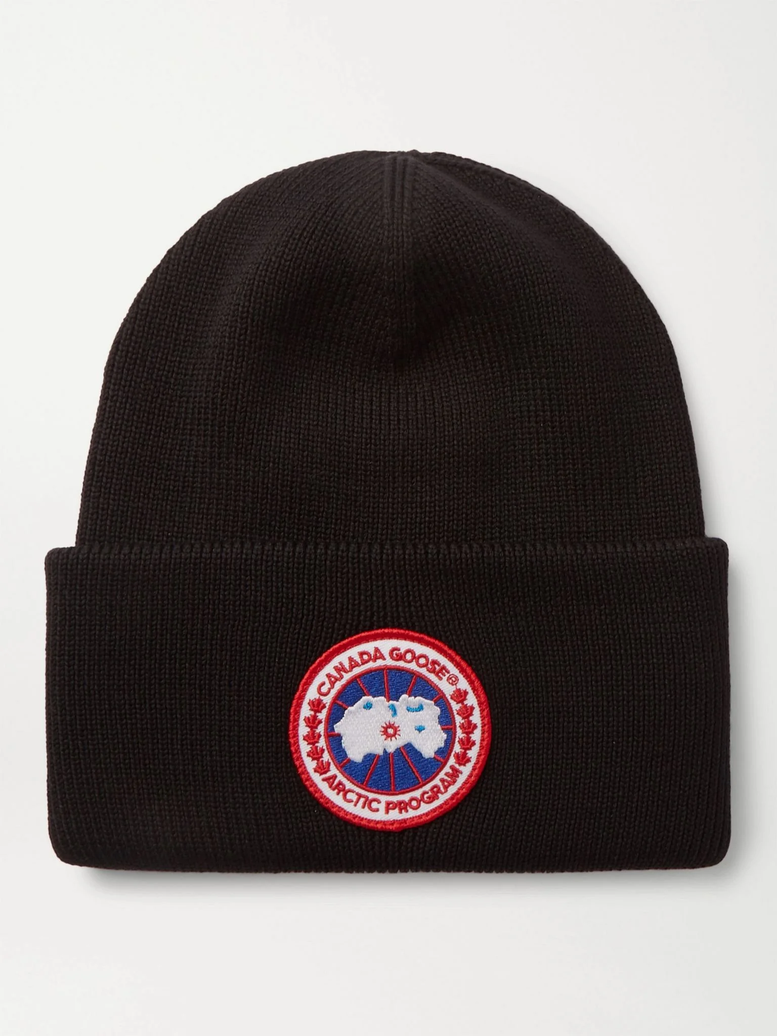 Logo-Appliquéd Merino Wool Beanie Black - 1