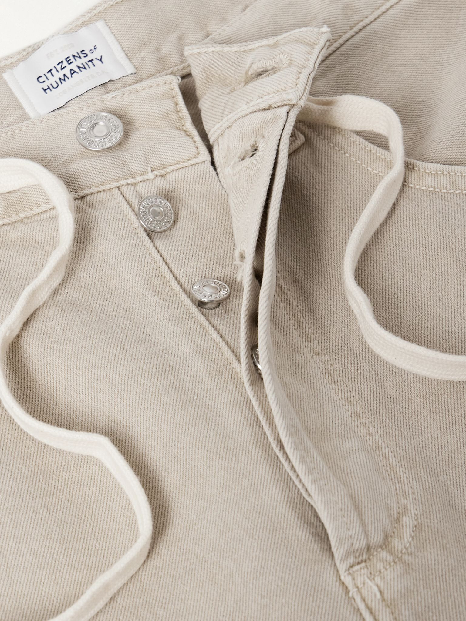 Brynn Drawstring mid-rise wide-leg jeans Beige - 5