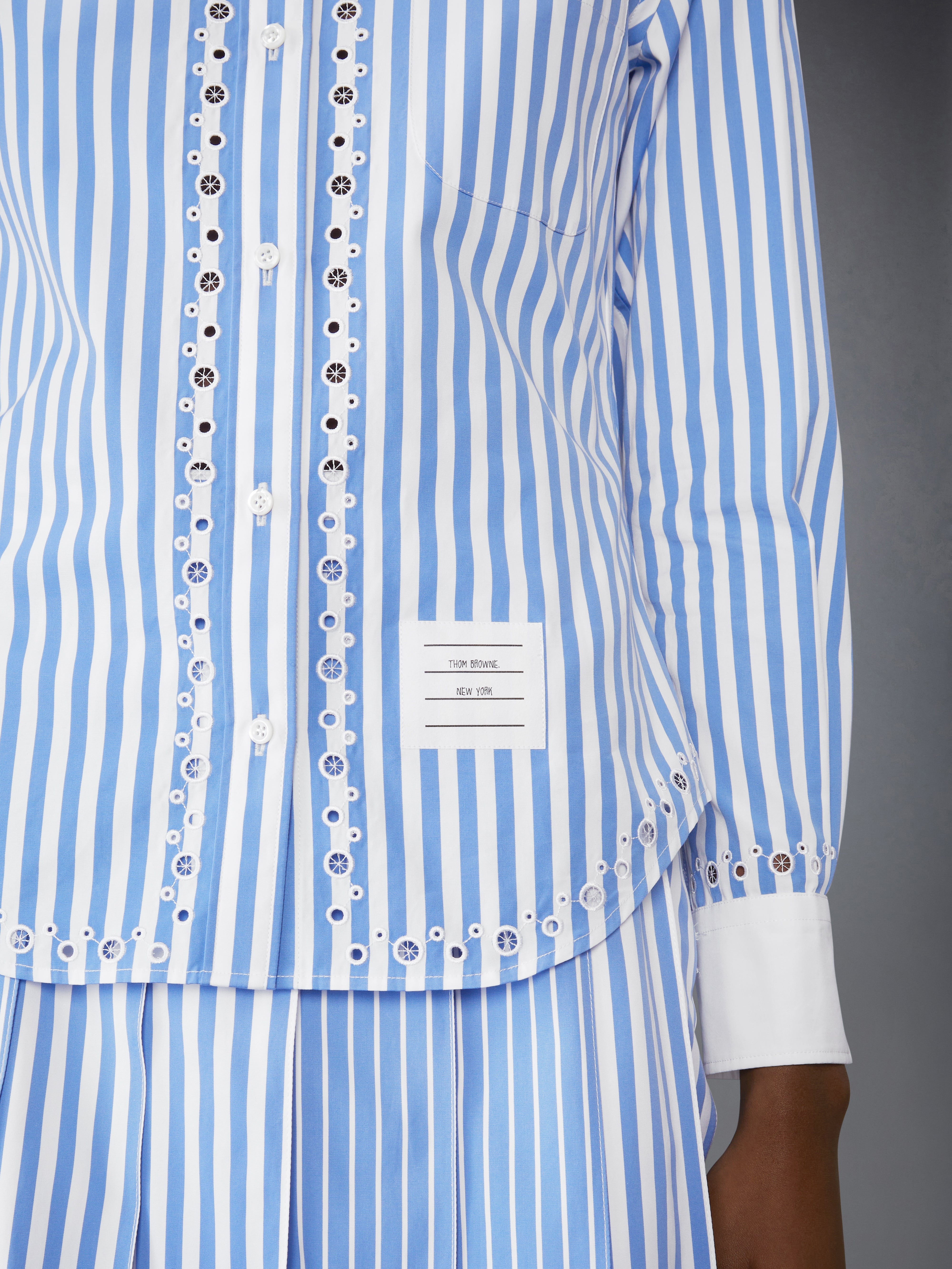 AWNING STRIPED POPLIN CLASSIC LONG SLEEVE SHIRT - 6