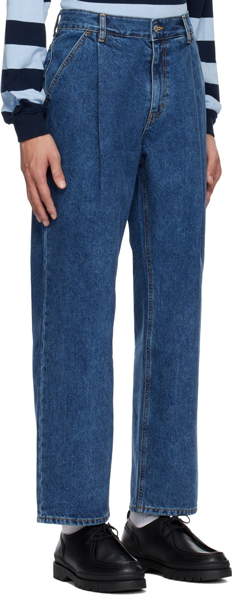 UNIFORM BRIDGE Indigo One Tuck Jeans outlook