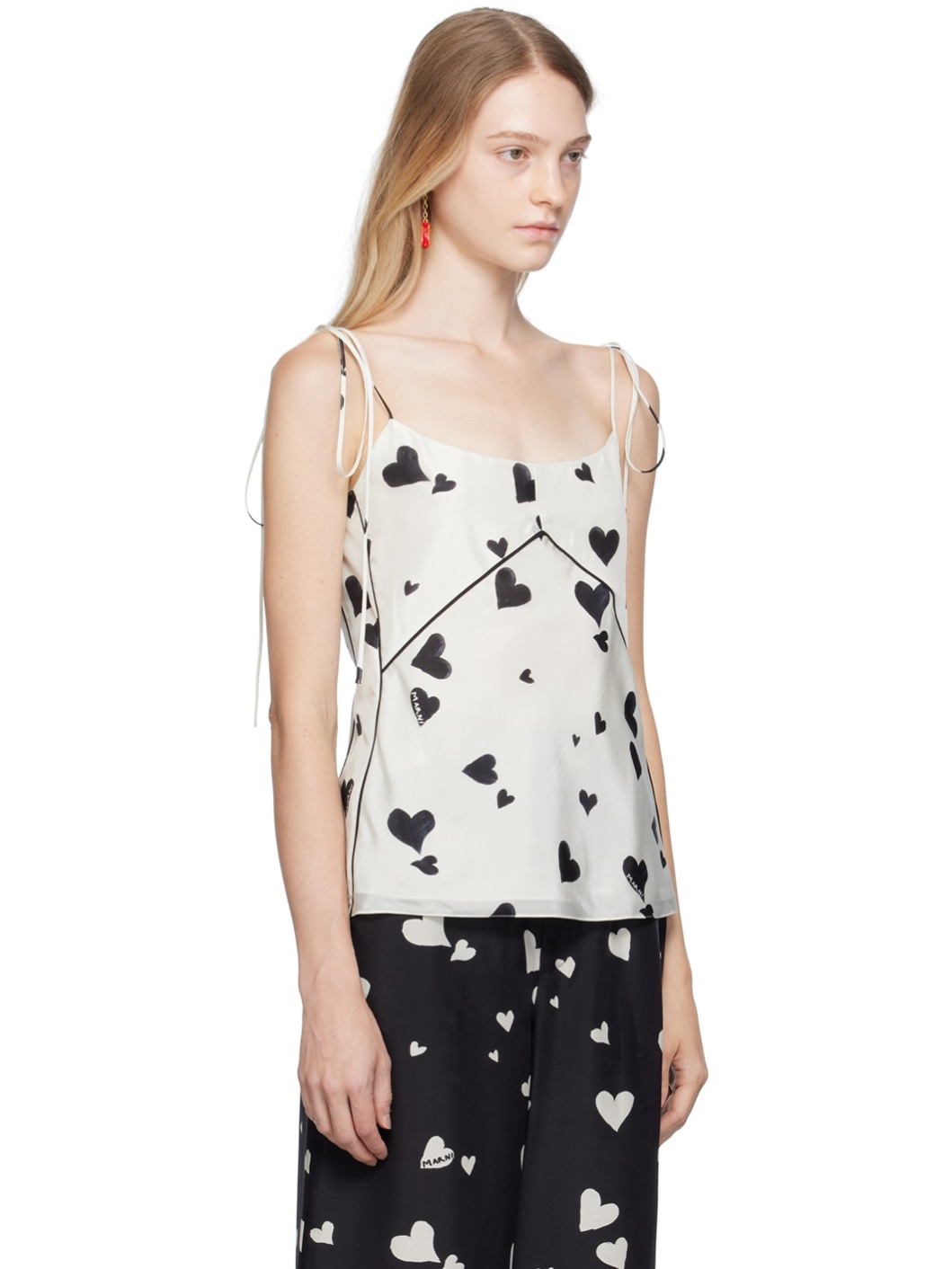 White Bunch Of Hearts Camisole - 2