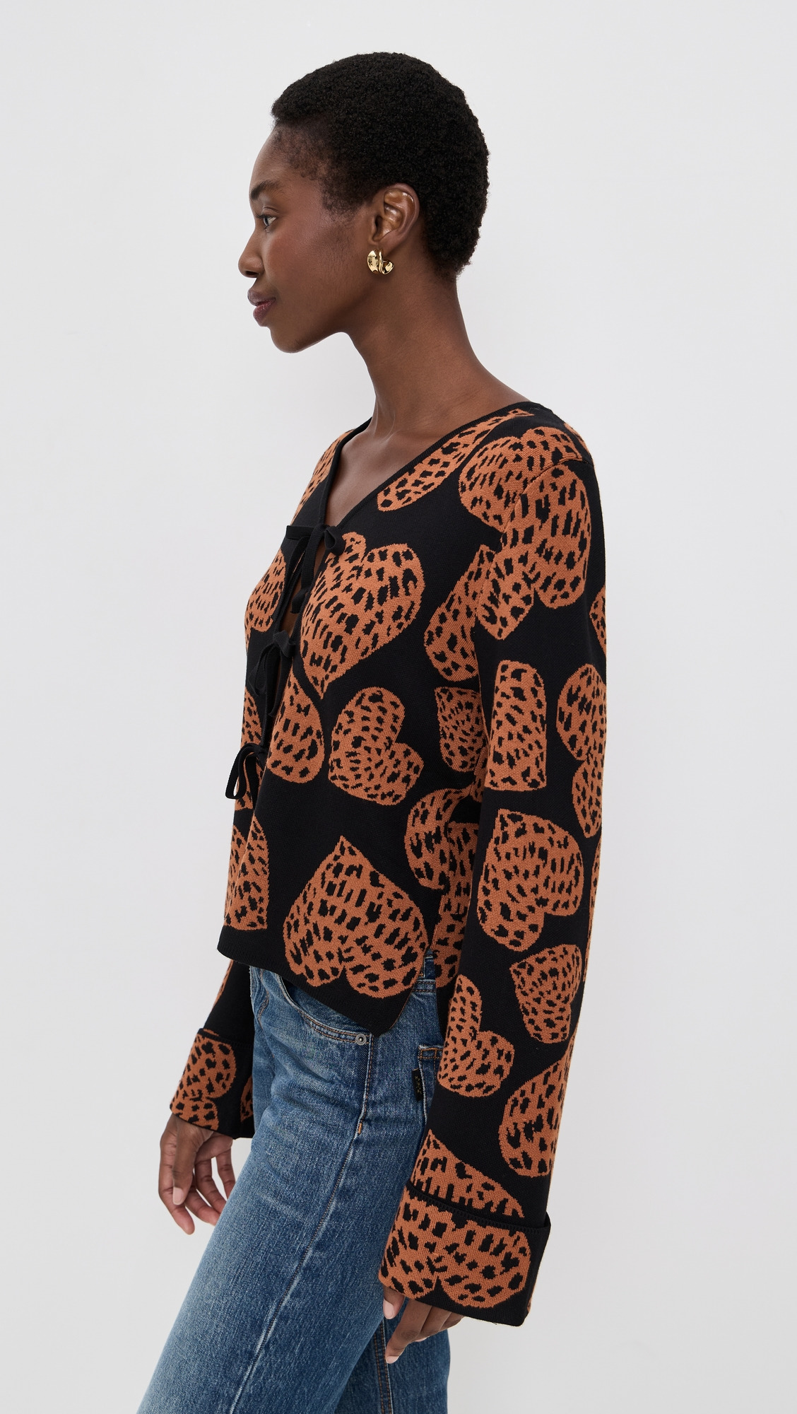 Leopard Hearts Knit Cardigan - 3