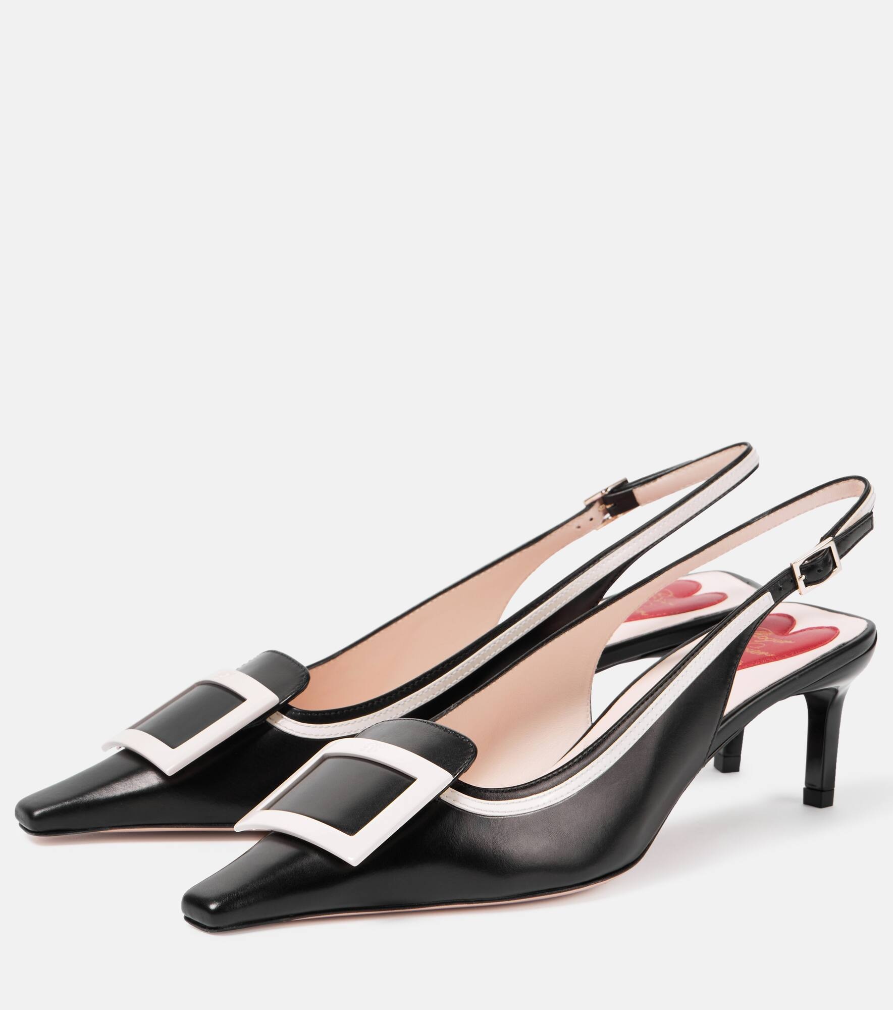 Viv' Canard leather slingback pumps - 4