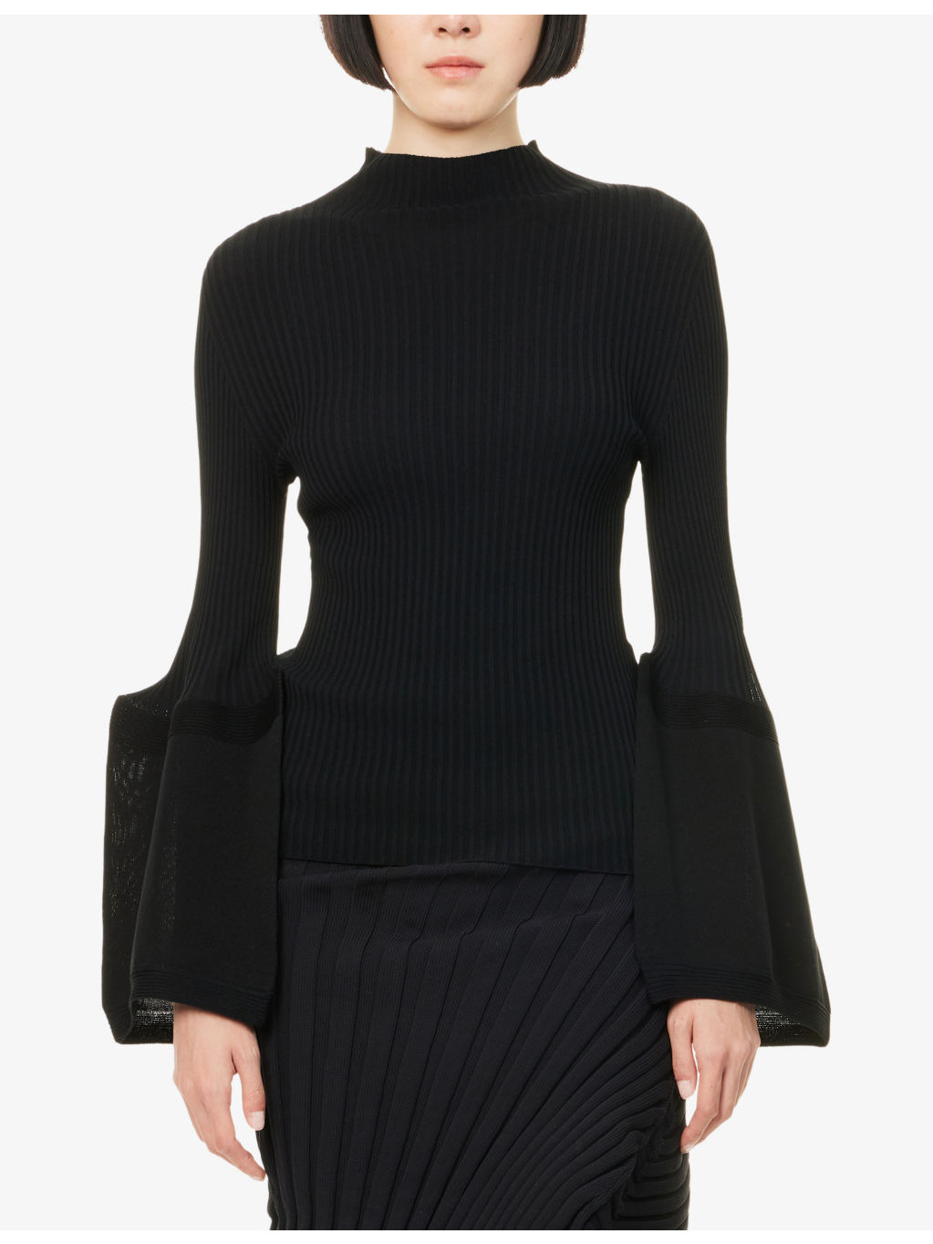 Thin And Thick Long-Sleeves Knitted Top - 3