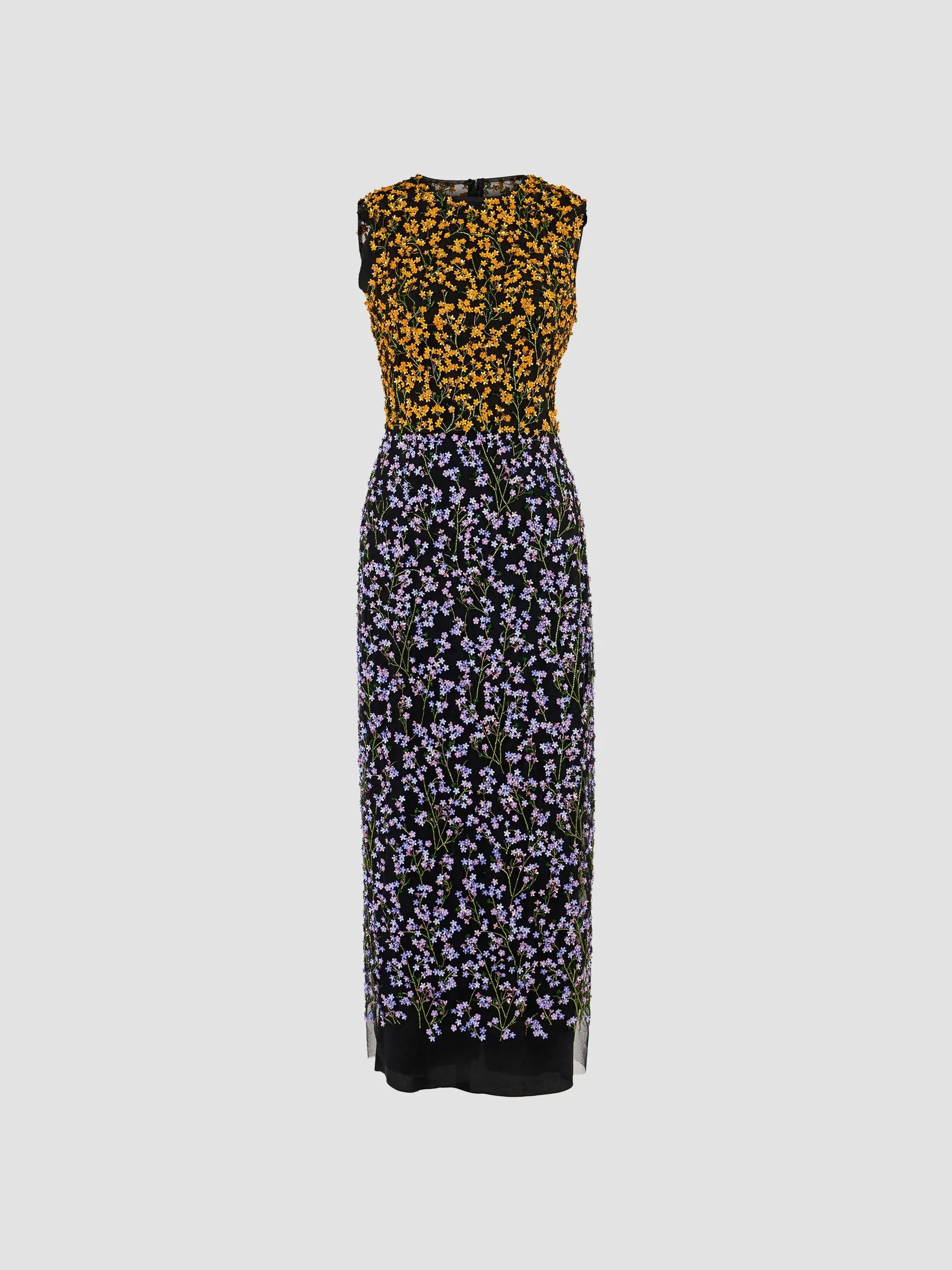 Women's Floral Crewneck Column Midi Dress - Wisteria Multi - 1