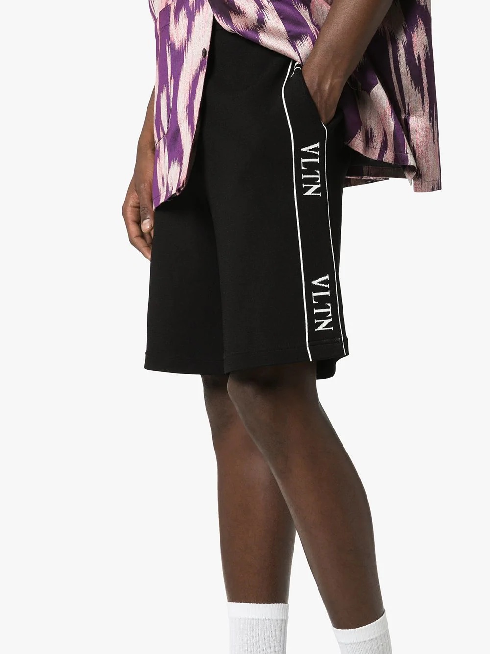 VLTN logo-striped track shorts - 5