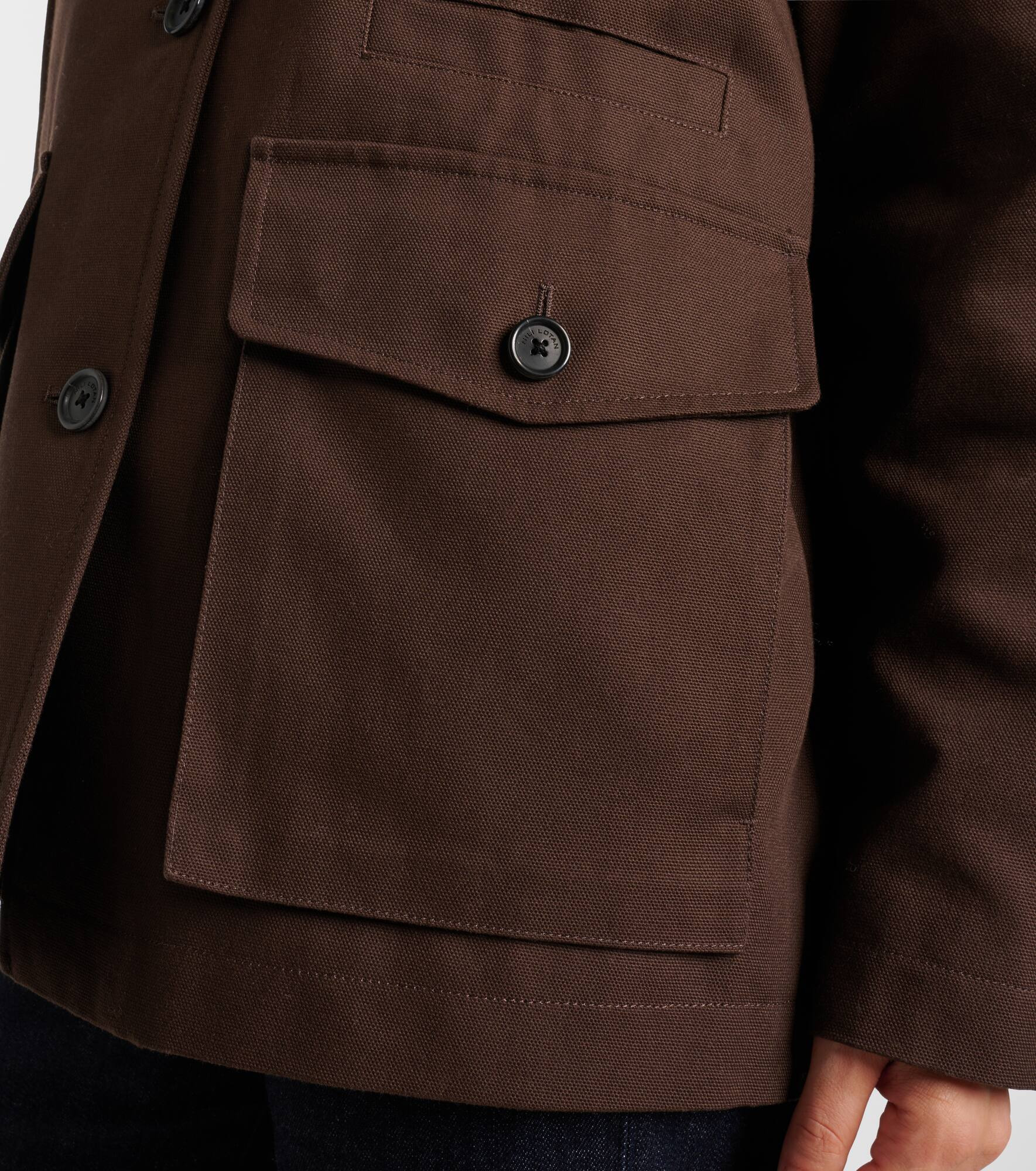 Leather-trimmed cotton jacket - 5