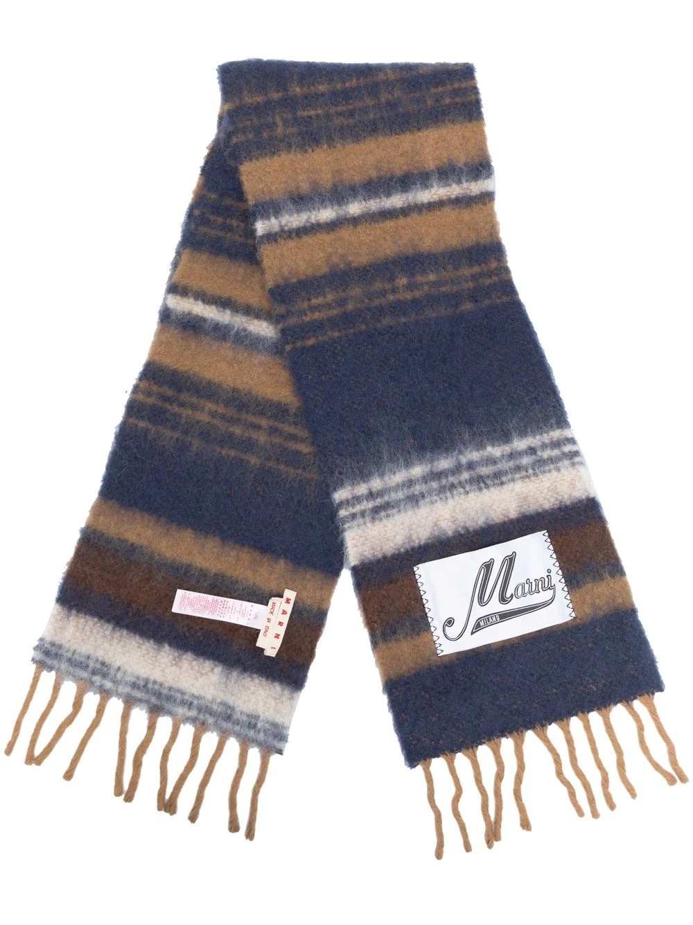 logo striped scarf - 1