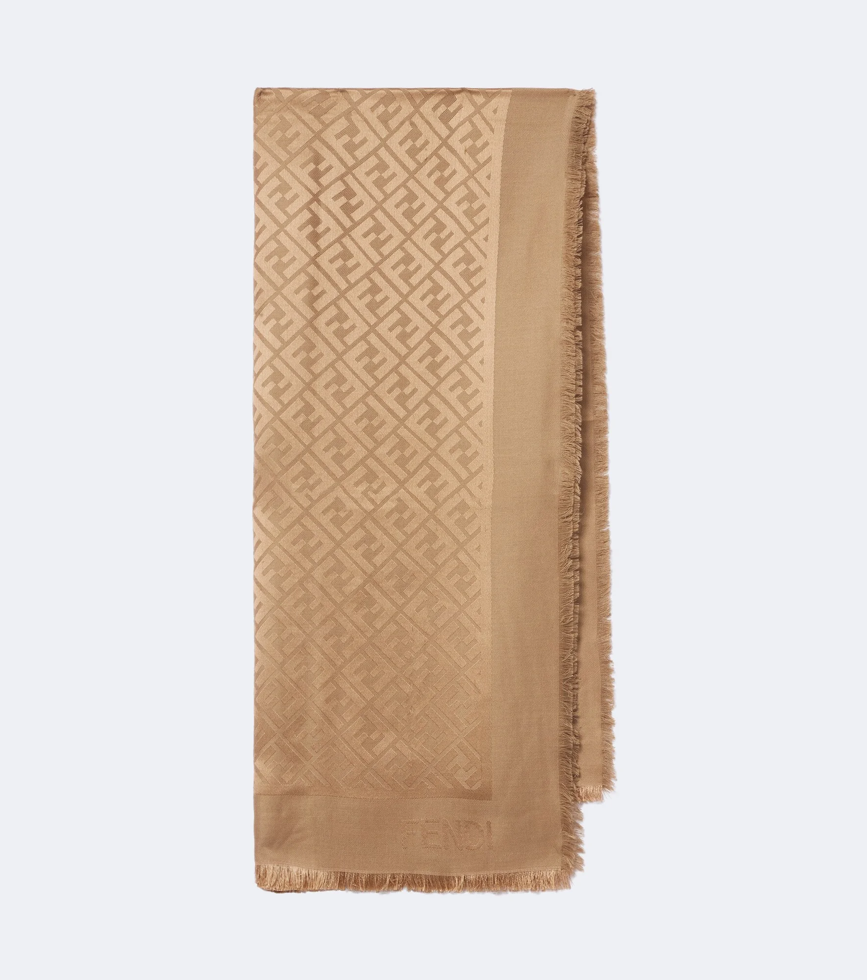 FF Zucca jacquard silk and wool scarf - 1