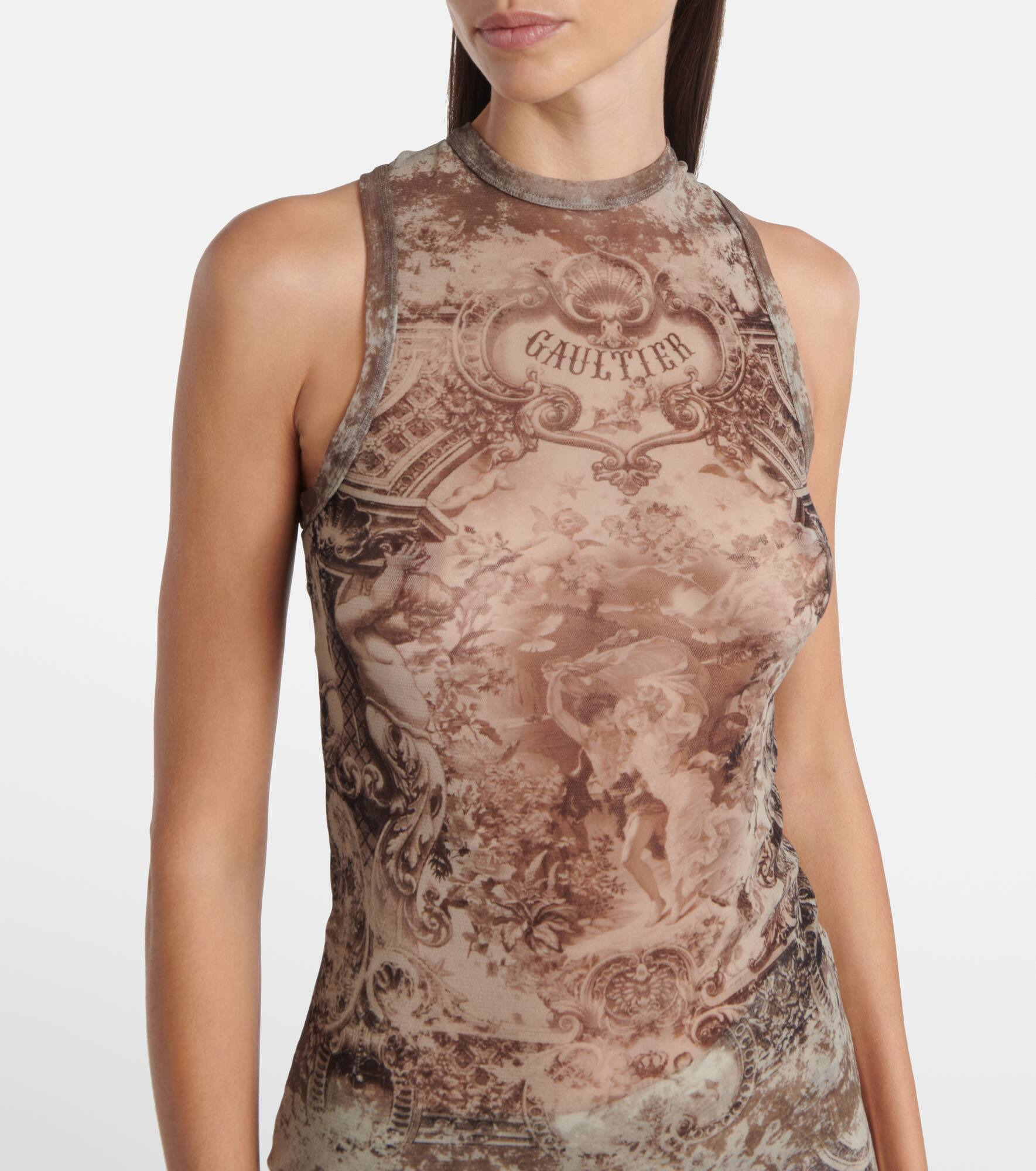 Médallion printed mesh tank top - 4