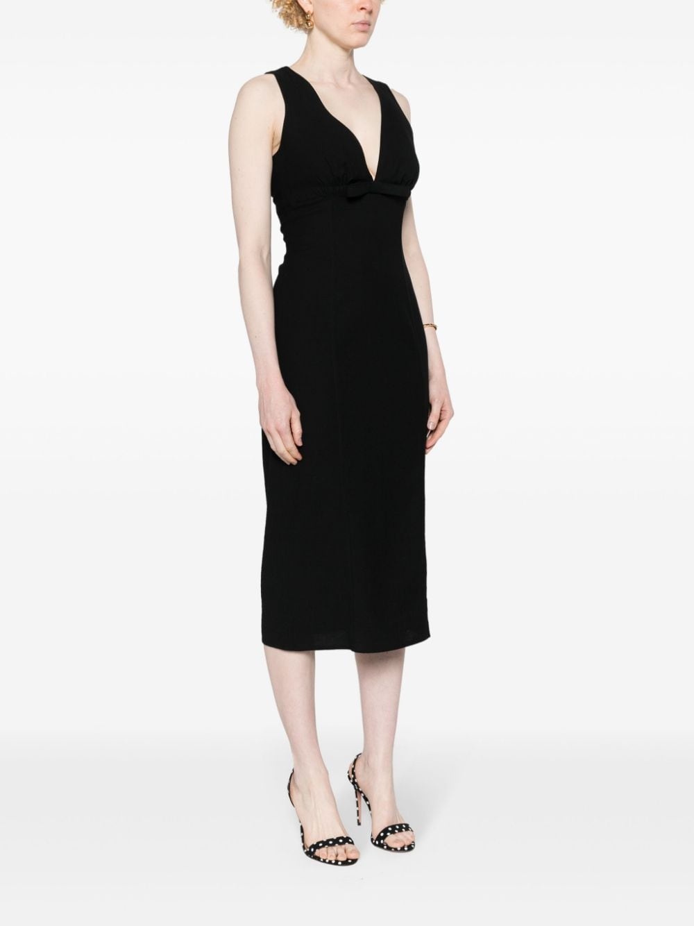 bow-detail midi dress - 3