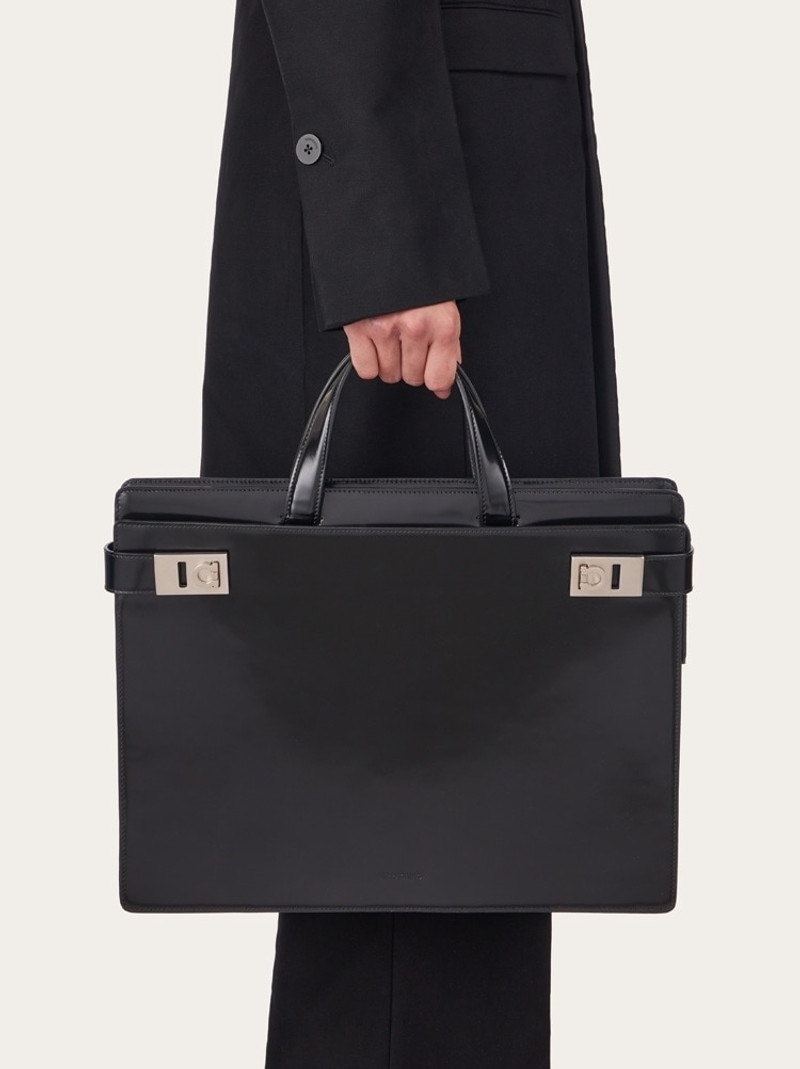 FERRAGAMO BRIEFCASE WITH GANCINI BUCKLES outlook