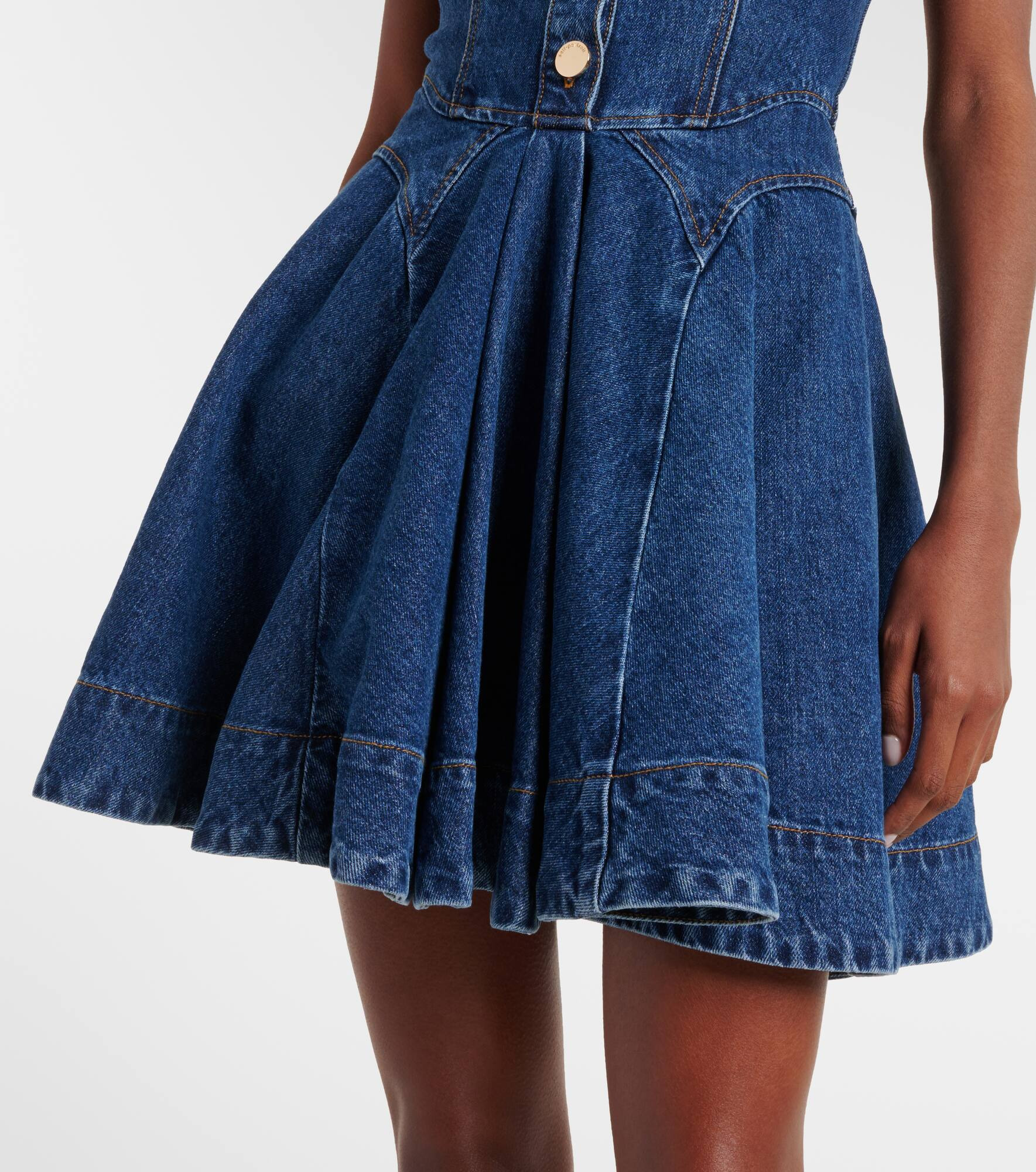 Flared denim midi dress - 5
