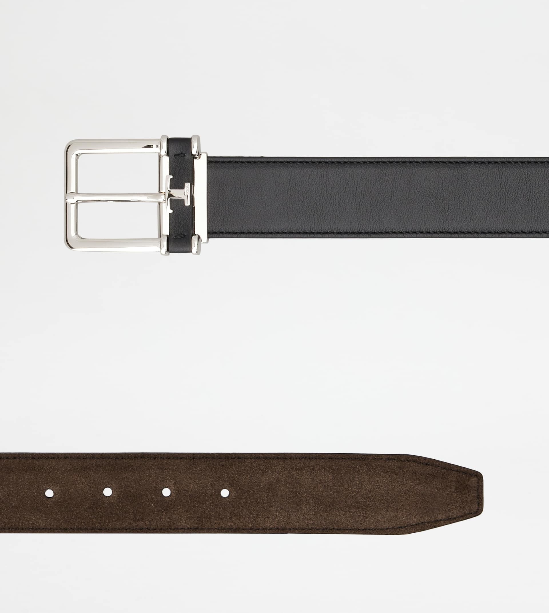 REVERSIBLE BELT IN LEATHER - BROWN, BLACK - 3