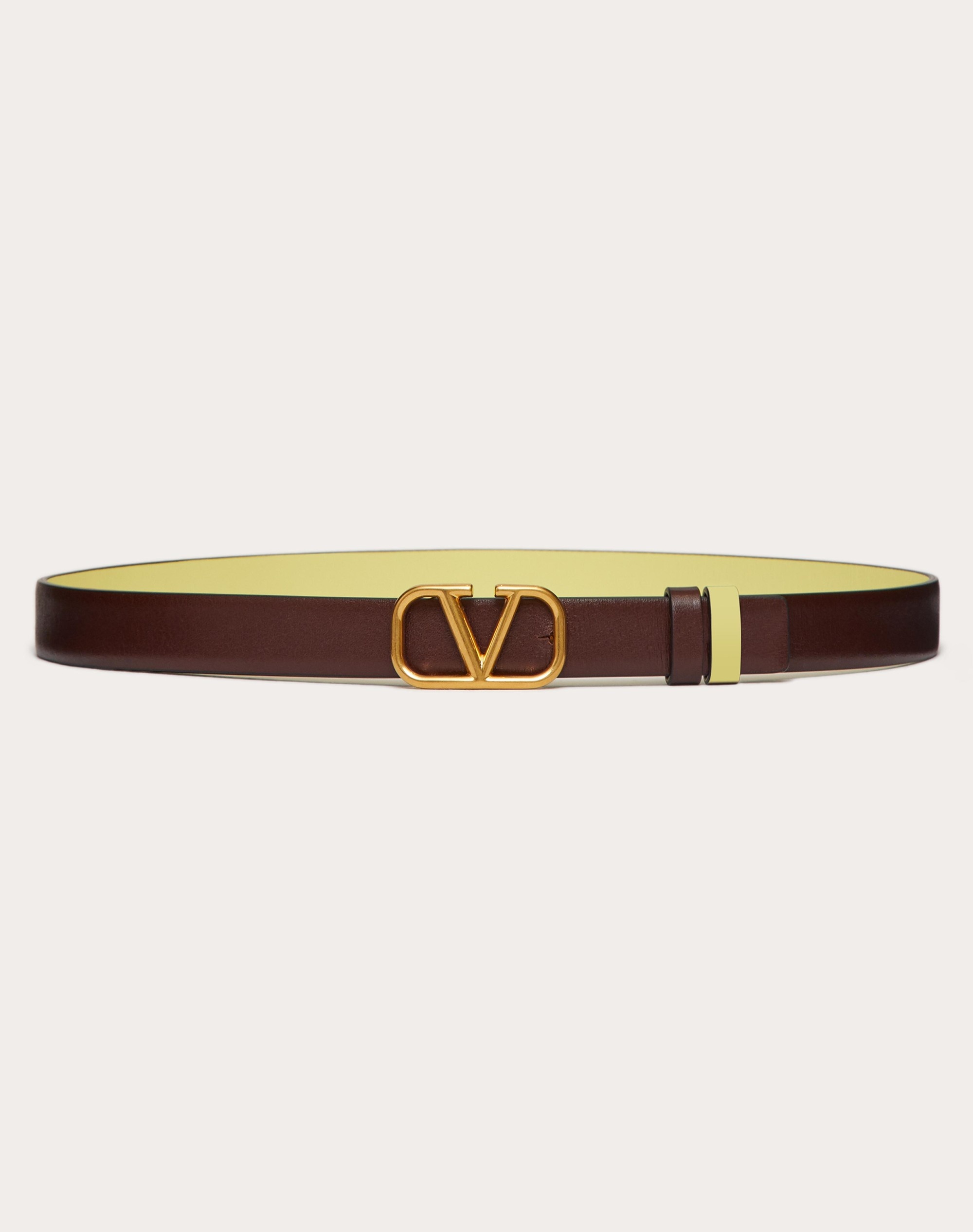 REVERSIBLE VLOGO SIGNATURE BELT IN GLOSSY CALFSKIN 20 MM - 1
