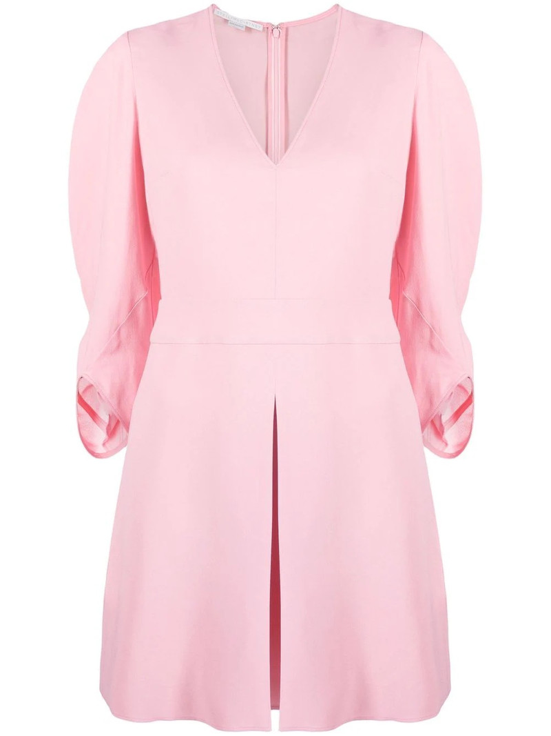 V-neck front-pleat dress 1