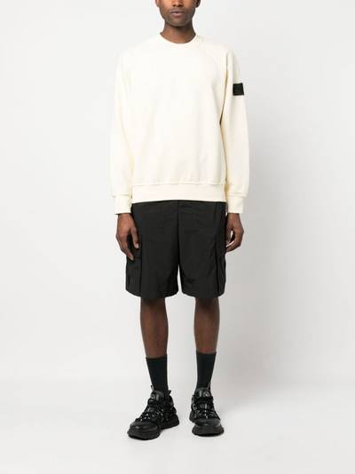 Stone Island Shadow Project logo-patch cotton jumper outlook