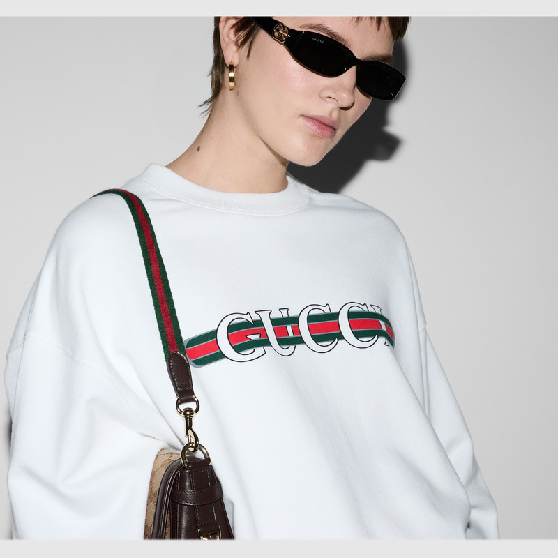 Gucci 인쇄 코튼 저지 스웨터 5