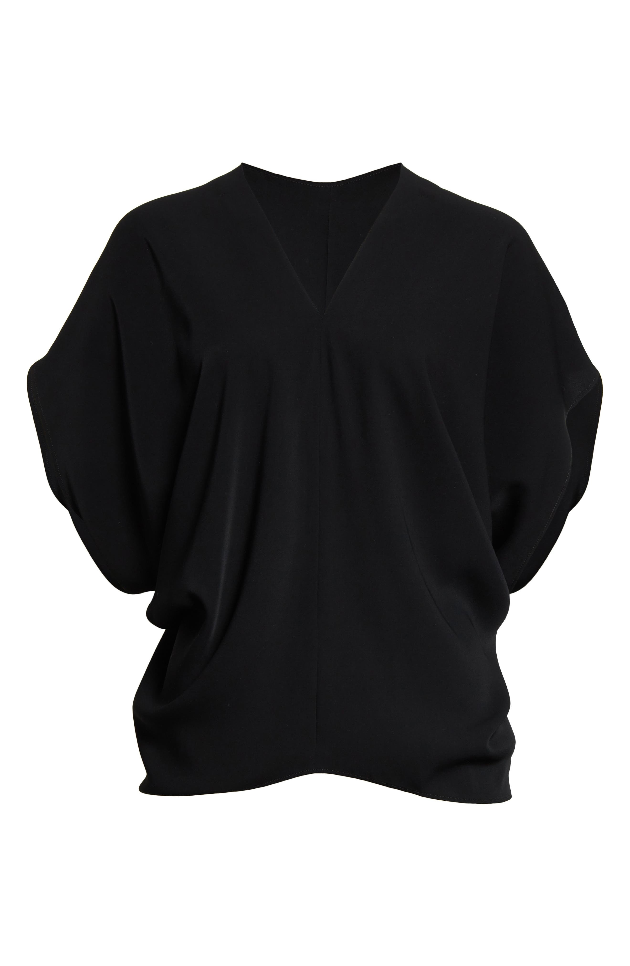MM6 Maison Margiela Draped Short Sleeve Top in Black at Nordstrom - 6